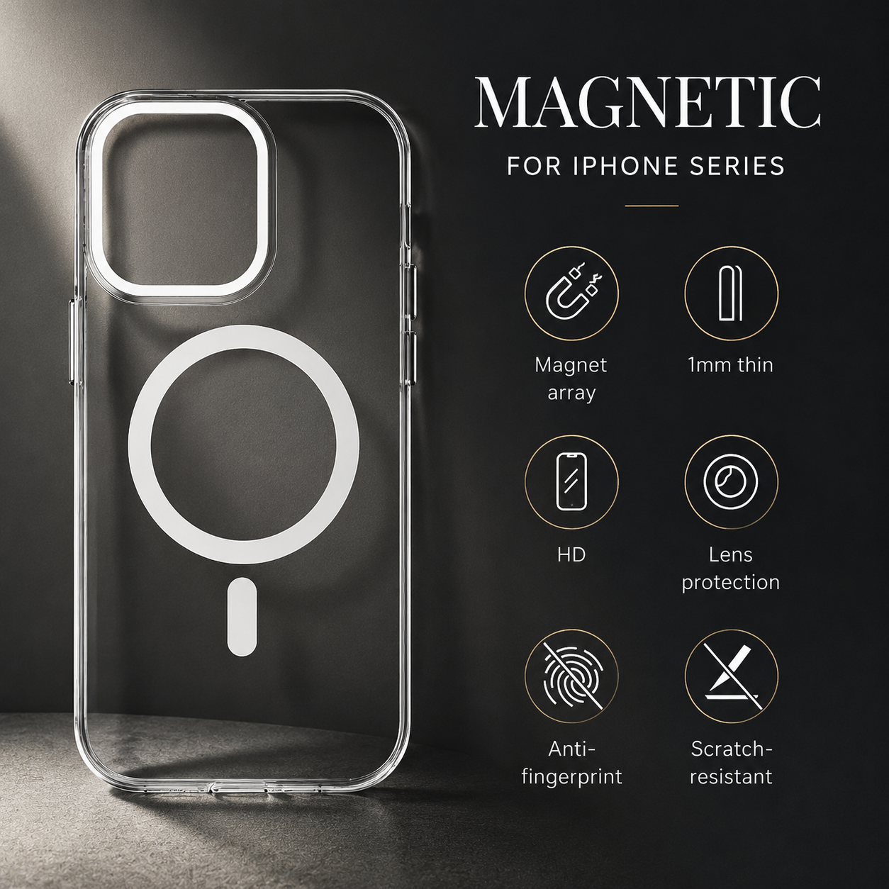 Premium iPhone Case MagSafe Compatible Ultra Thin Clear Frameless Cover Transparent Magnetic Shockproof Protective Camera Lens Guard Slim Design