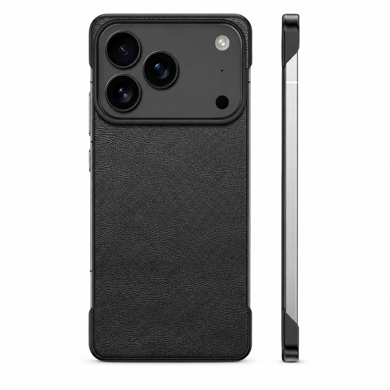 Premium iPhone Case MagSafe Compatible Ultra Thin Leather Cover Frameless PC Back Shockproof Anti Fall Camera Protection Non Slip Matte Slim Design