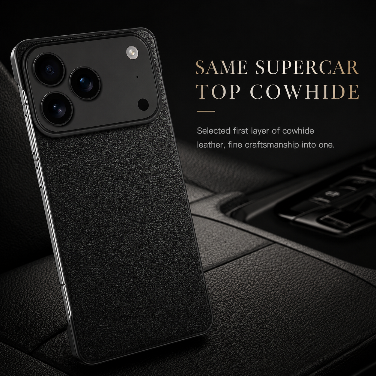 Premium iPhone Case MagSafe Compatible Ultra Thin Leather Cover Frameless PC Back Shockproof Anti Fall Camera Protection Non Slip Matte Slim Design