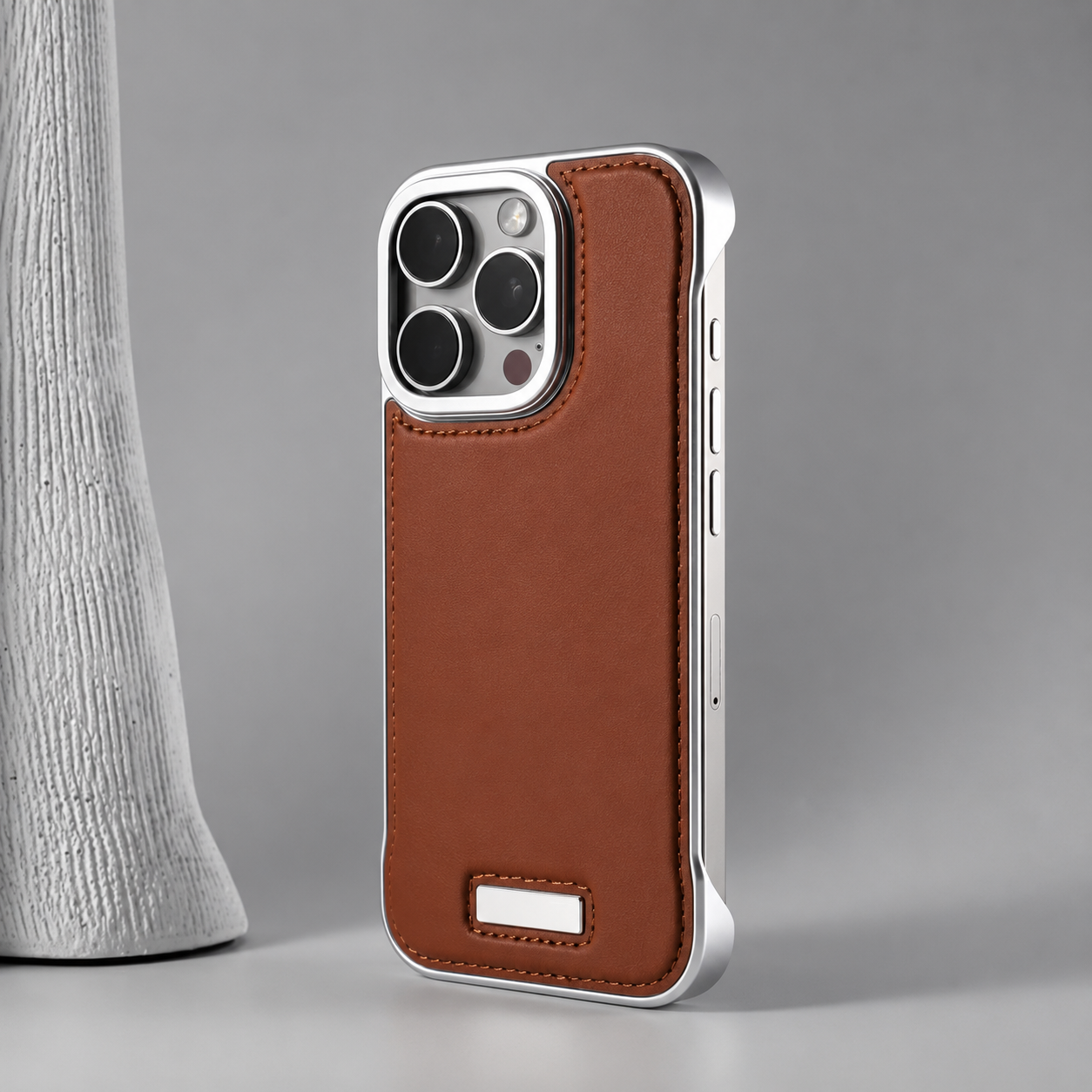 Premium iPhone Case MagSafe Compatible Ultra Thin PU Leather Cover Metal Lens Frame Shockproof Borderless Camera Protection Slim Matte Non Slip Design