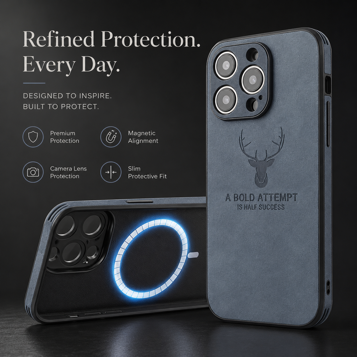 Premium iPhone Case MagSafe Compatible Vintage Leather Cover Magnetic Shockproof Protective Camera Lens Guard Slim Full Coverage Classic Design