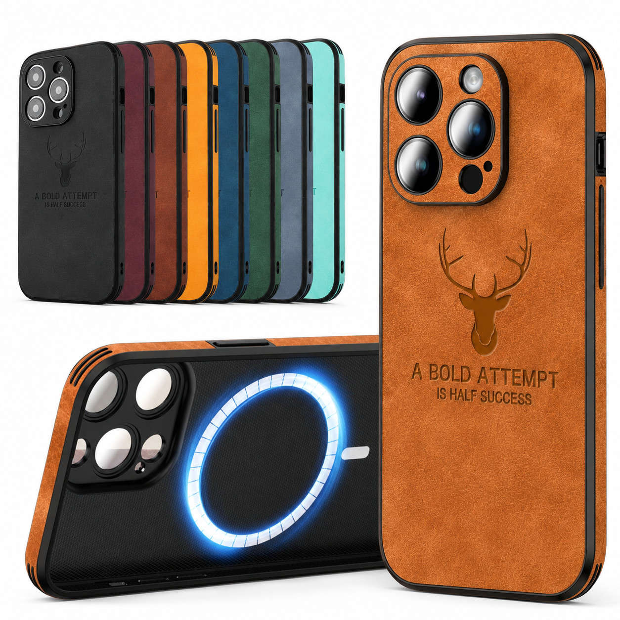 Premium iPhone Case MagSafe Compatible Vintage Leather Cover Magnetic Shockproof Protective Camera Lens Guard Slim Full Coverage Classic Design