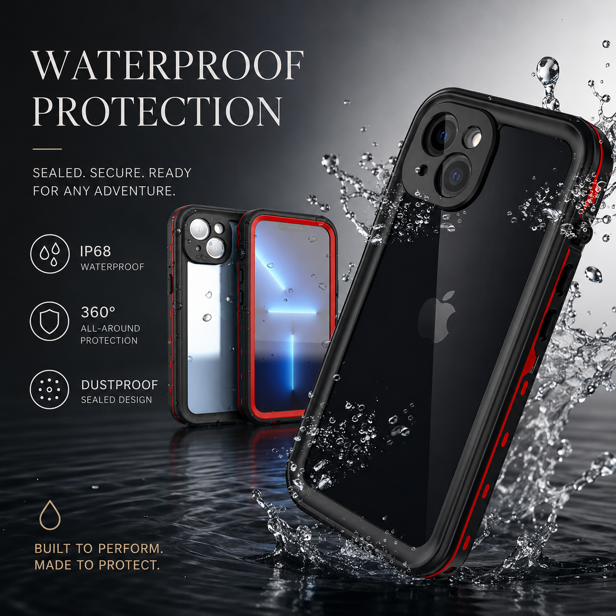 Premium iPhone Case MagSafe Compatible Waterproof IP68 Full Body Cover Sealed Magnetic Shockproof Protective Transparent Camera Lens Guard Design