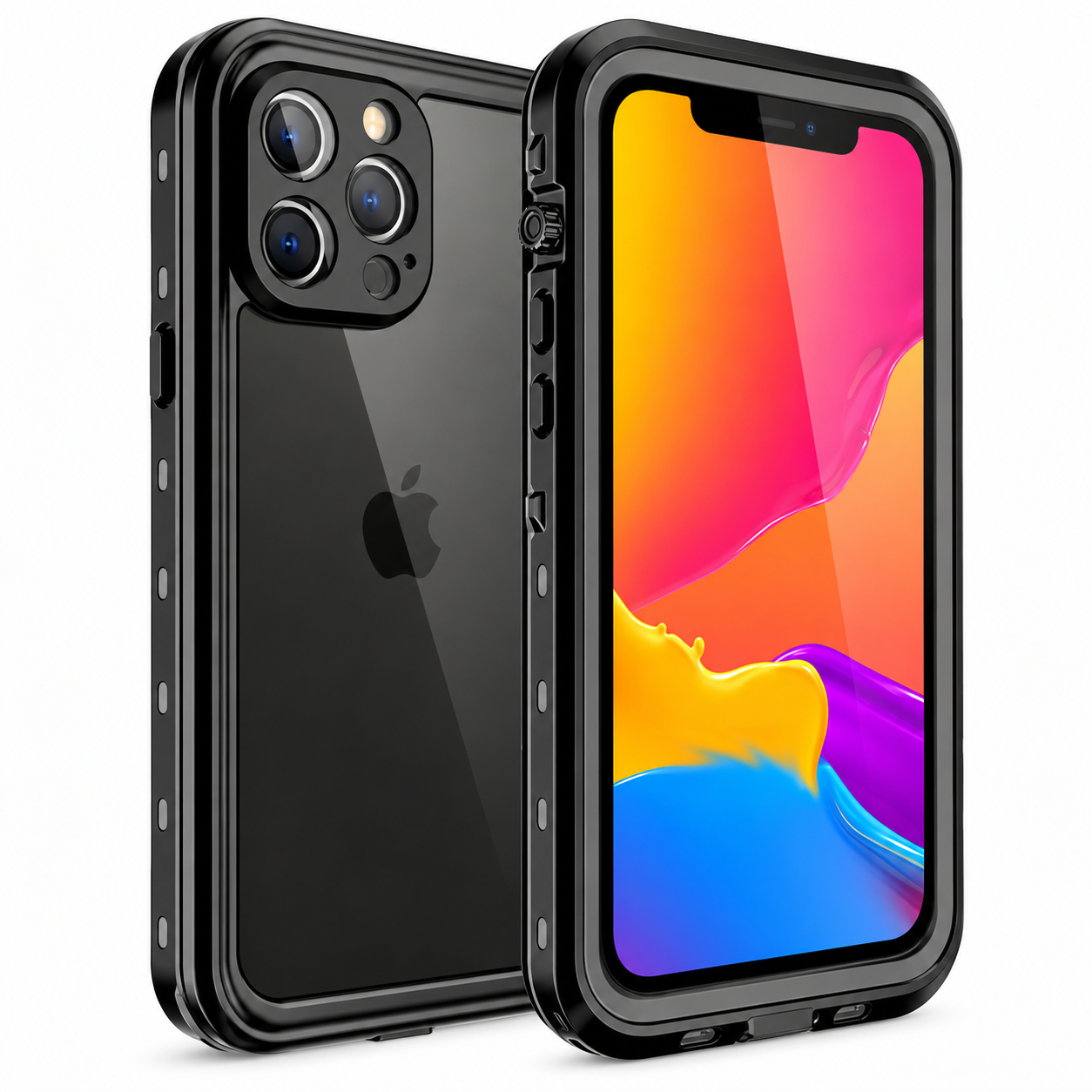 Premium iPhone Case MagSafe Compatible Waterproof IP68 Full Body Cover Sealed Magnetic Shockproof Protective Transparent Camera Lens Guard Design