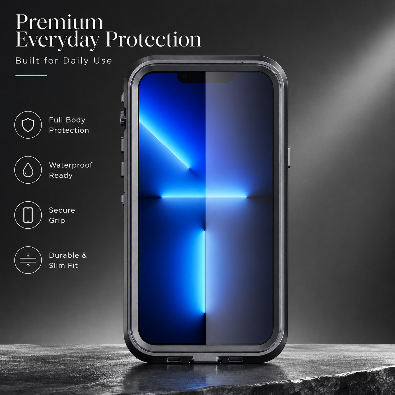 Premium iPhone Case MagSafe Compatible Waterproof Sealed Armor Cover IP68 Shockproof 360 Full Body Protective Camera Lens Guard Dustproof Slim Design