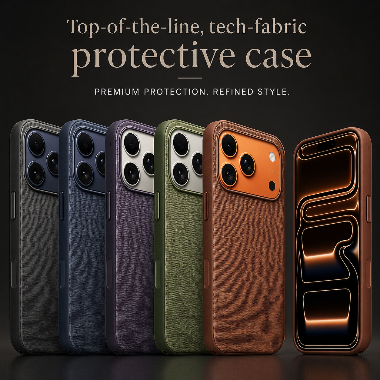 Premium iPhone Case MagSafe Compatible Woven Fabric Protective Cover Strong Magnetic Wireless Charging Anti Fingerprint Non Slip Waterproof Design