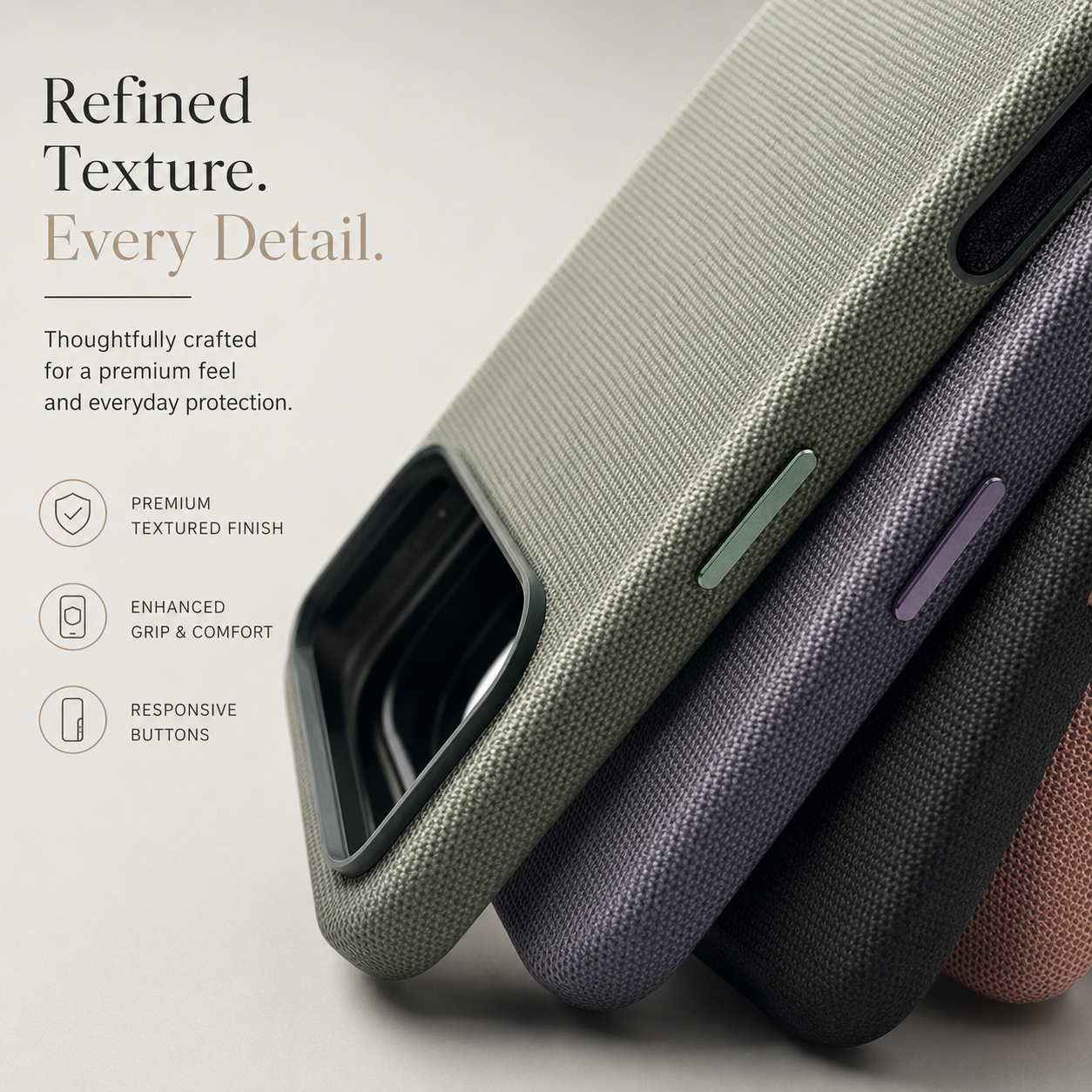 Premium iPhone Case MagSafe Compatible Woven Fabric Protective Cover Strong Magnetic Wireless Charging Anti Fingerprint Non Slip Waterproof Design