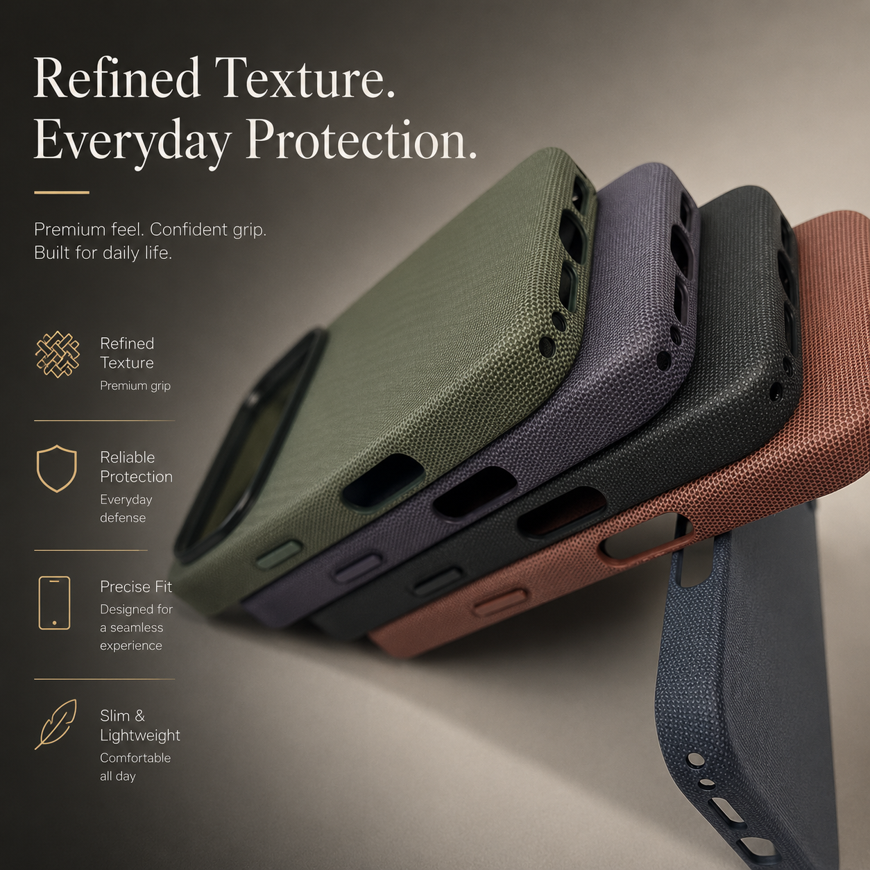 Premium iPhone Case MagSafe Compatible Woven Fabric Protective Cover Strong Magnetic Wireless Charging Anti Fingerprint Non Slip Waterproof Design