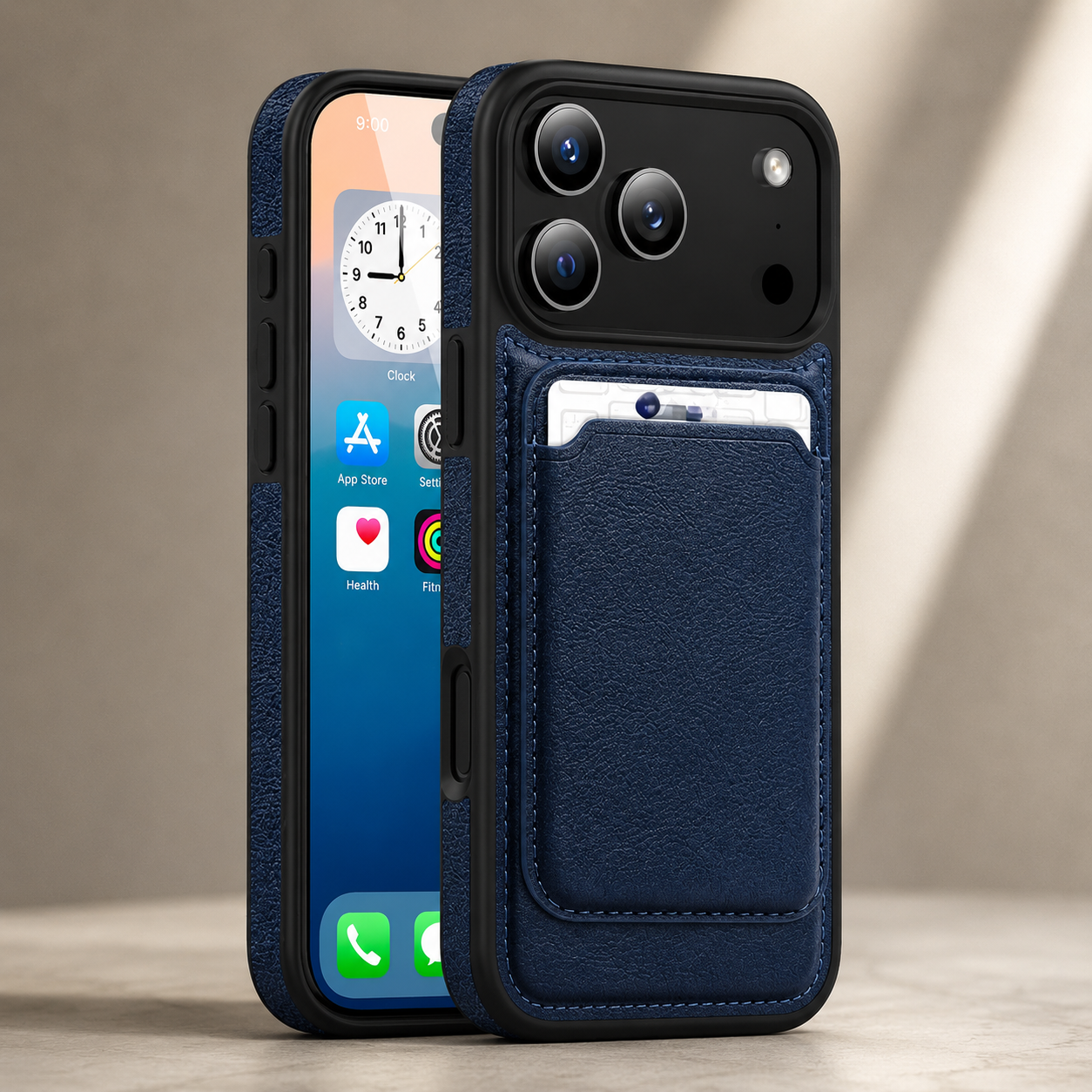 Premium iPhone Case Magnetic 2-in-1 Leather Card Holder Cover Dual Layer Shockproof Wireless Charging Anti Fingerprint Non Slip Slim Protective Design
