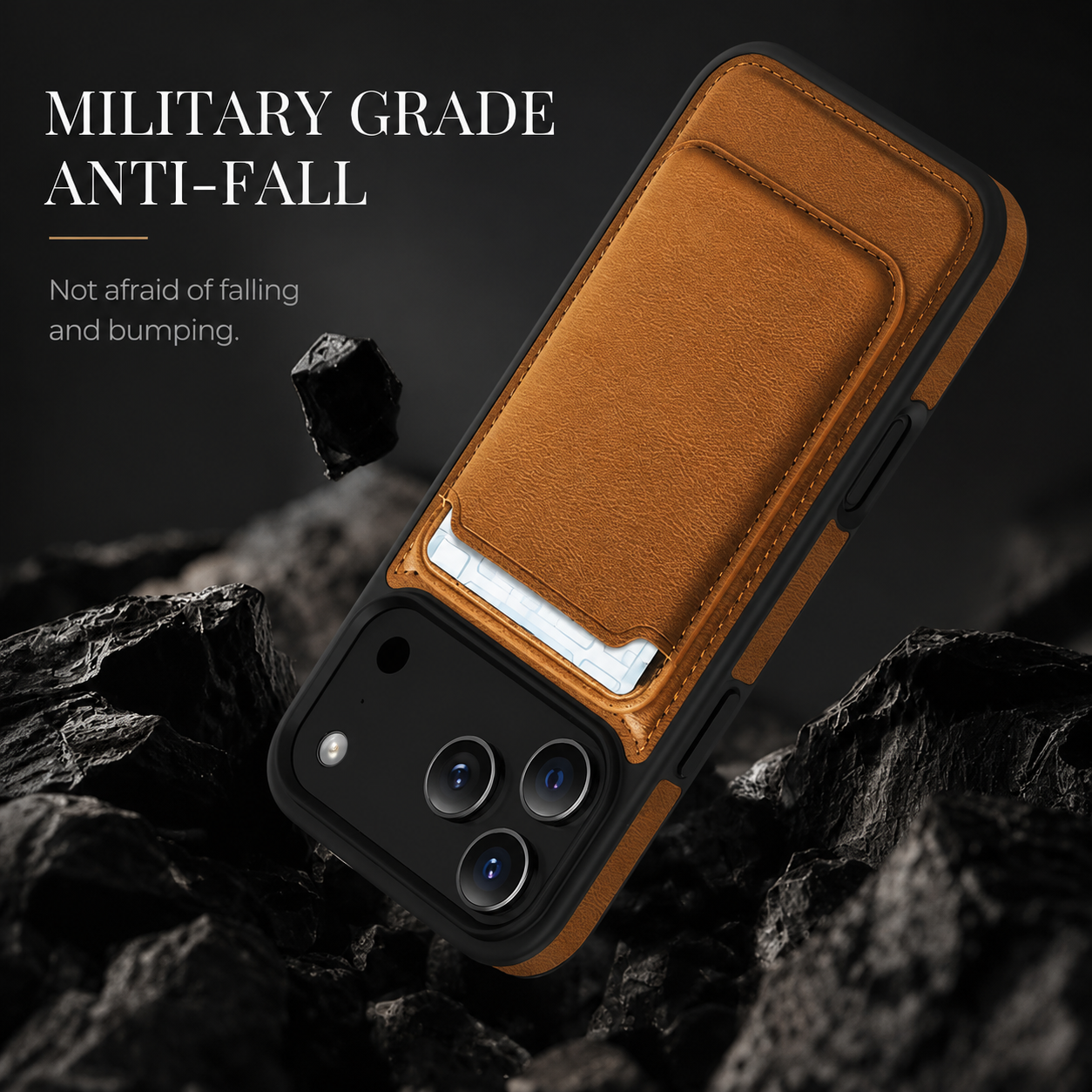 Premium iPhone Case Magnetic 2-in-1 Leather Card Holder Cover Dual Layer Shockproof Wireless Charging Anti Fingerprint Non Slip Slim Protective Design