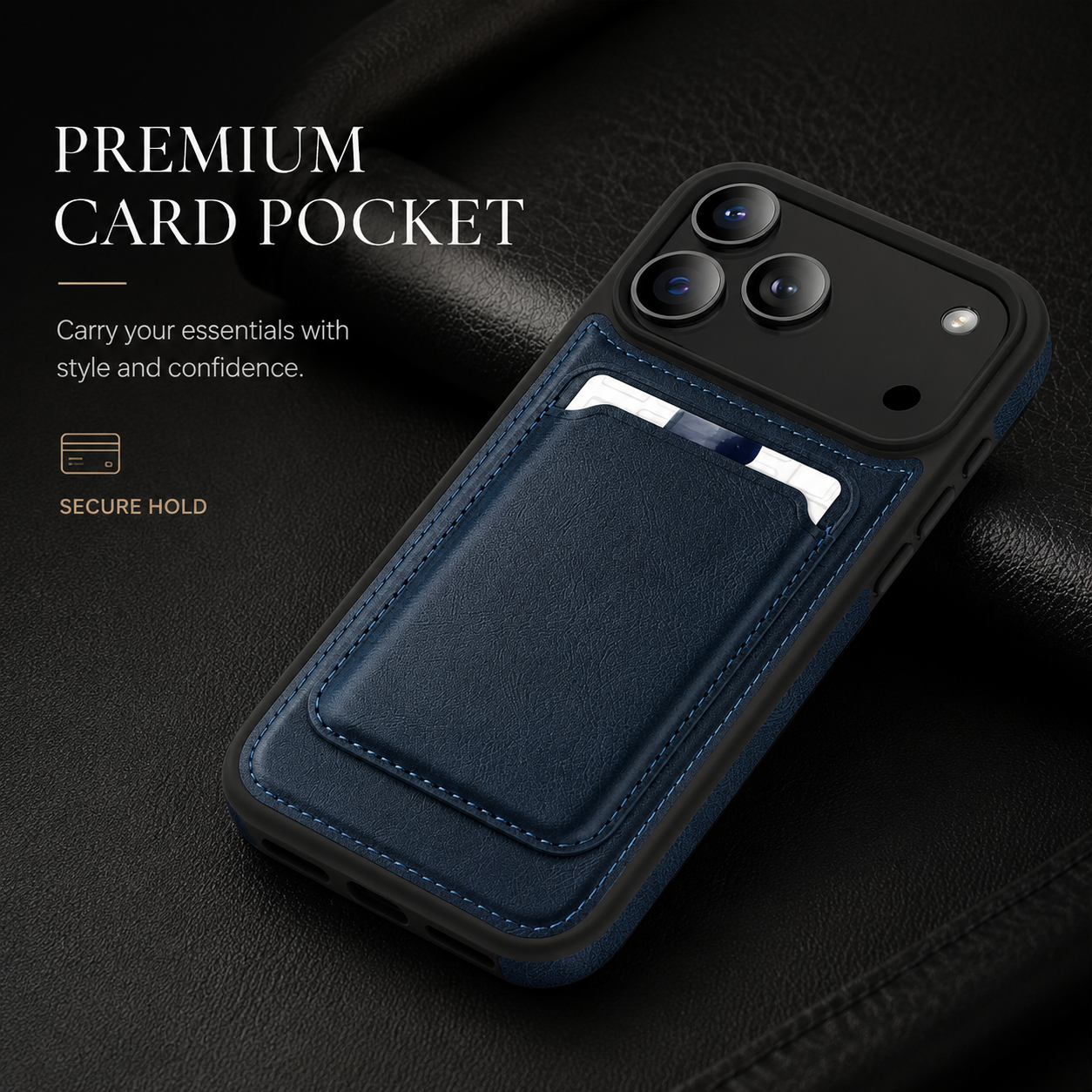 Premium iPhone Case Magnetic 2-in-1 Leather Card Holder Cover Dual Layer Shockproof Wireless Charging Anti Fingerprint Non Slip Slim Protective Design