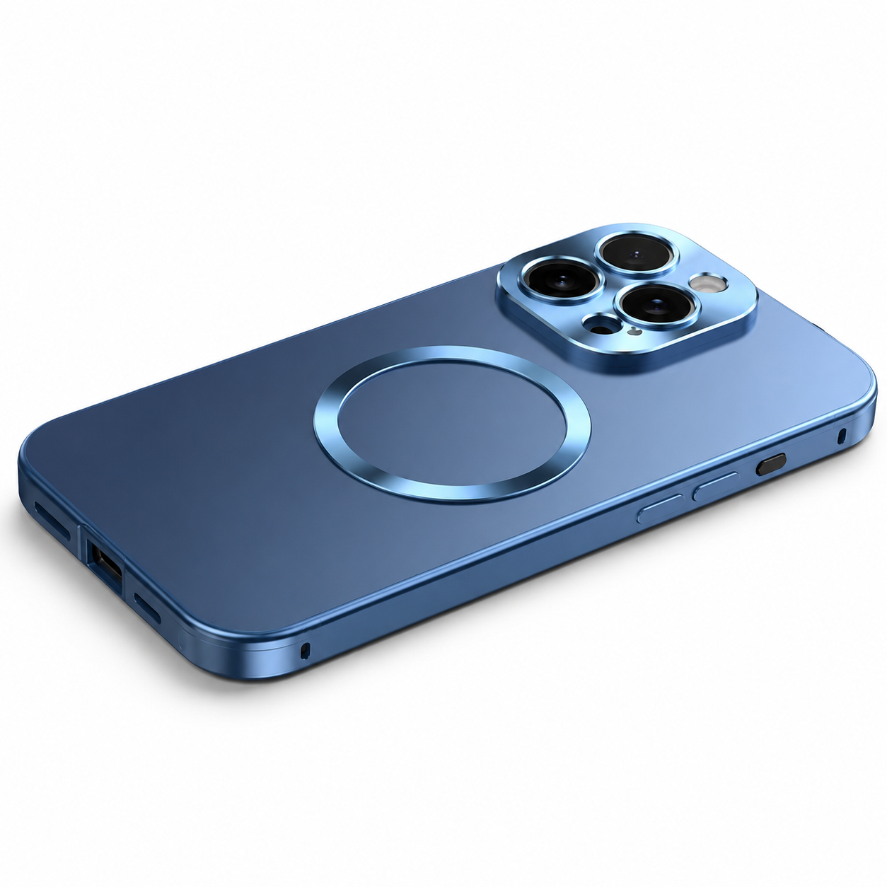 Premium iPhone Case Magnetic Aluminum Bumper Frosted PC Back Ultra Thin Cover Shockproof Protective Matte Anti Scratch Slim Full Coverage Design