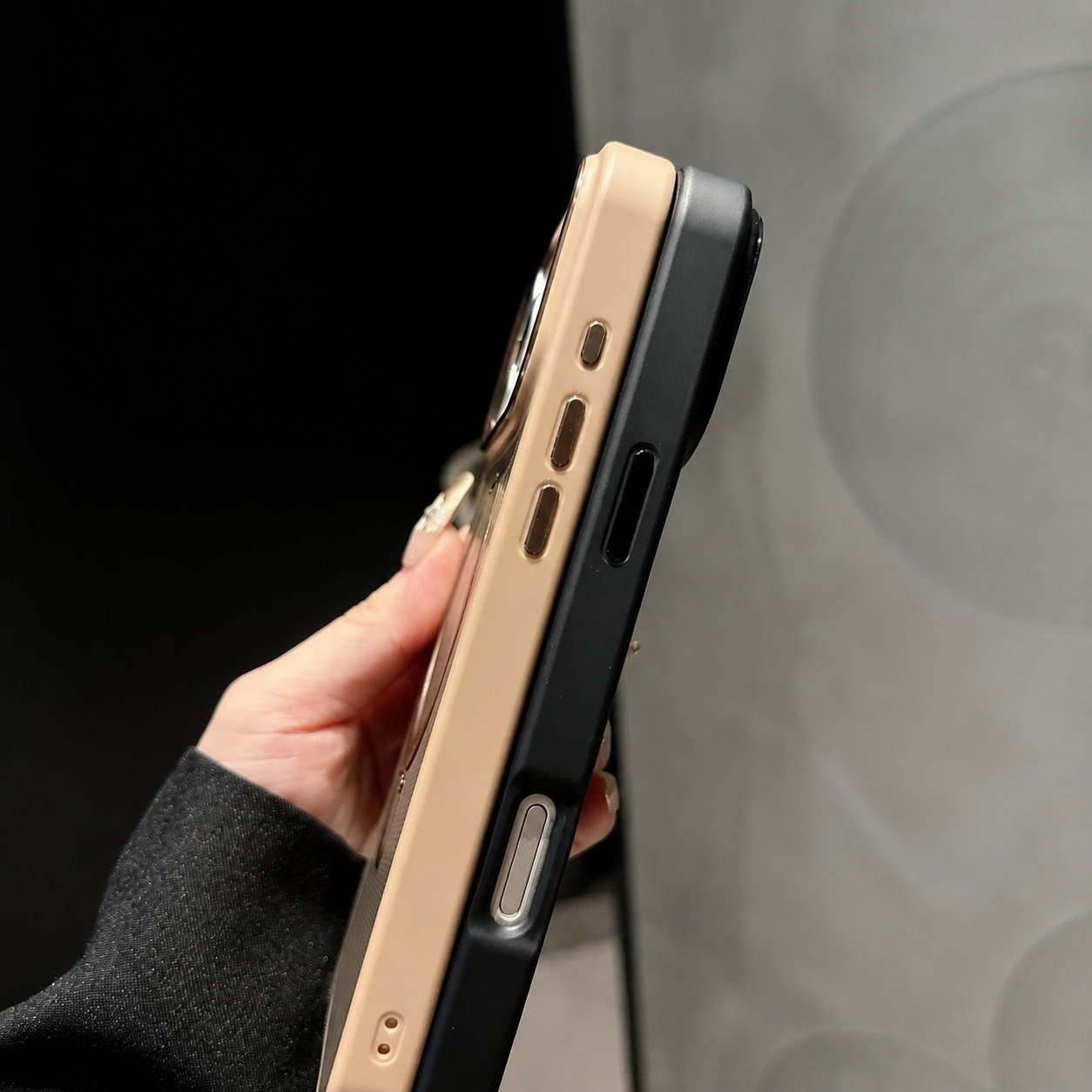 Premium iPhone Case Magnetic Carbon Fiber Texture Cover Stand Holder Shockproof Anti Fingerprint Slim PC Camera Protection Half Wrapped Design
