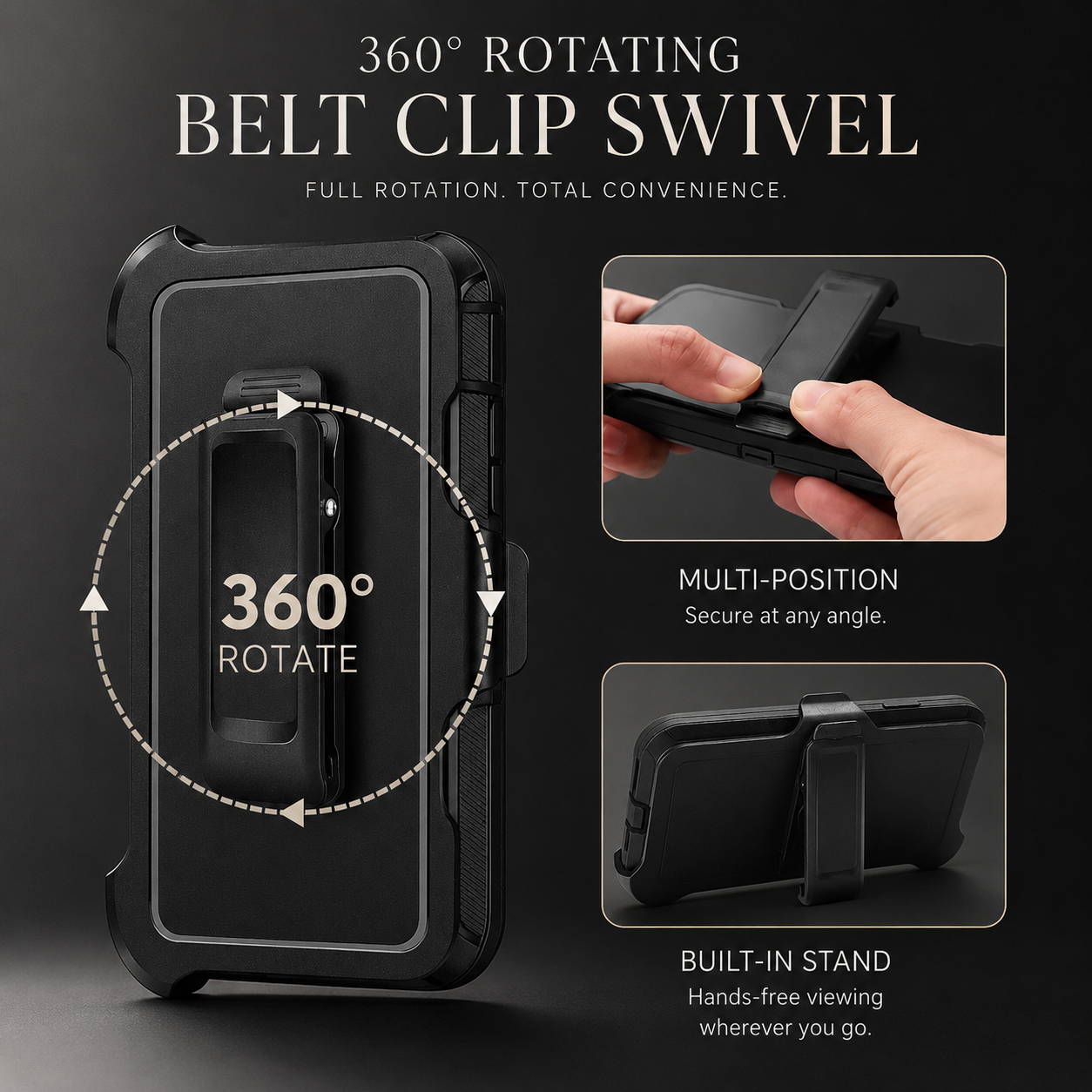 Premium iPhone Case Magnetic Defender Box Cover Shockproof Armor TPU PC Belt Clip Holder Full Port Protection Camera Protection Rugged Design