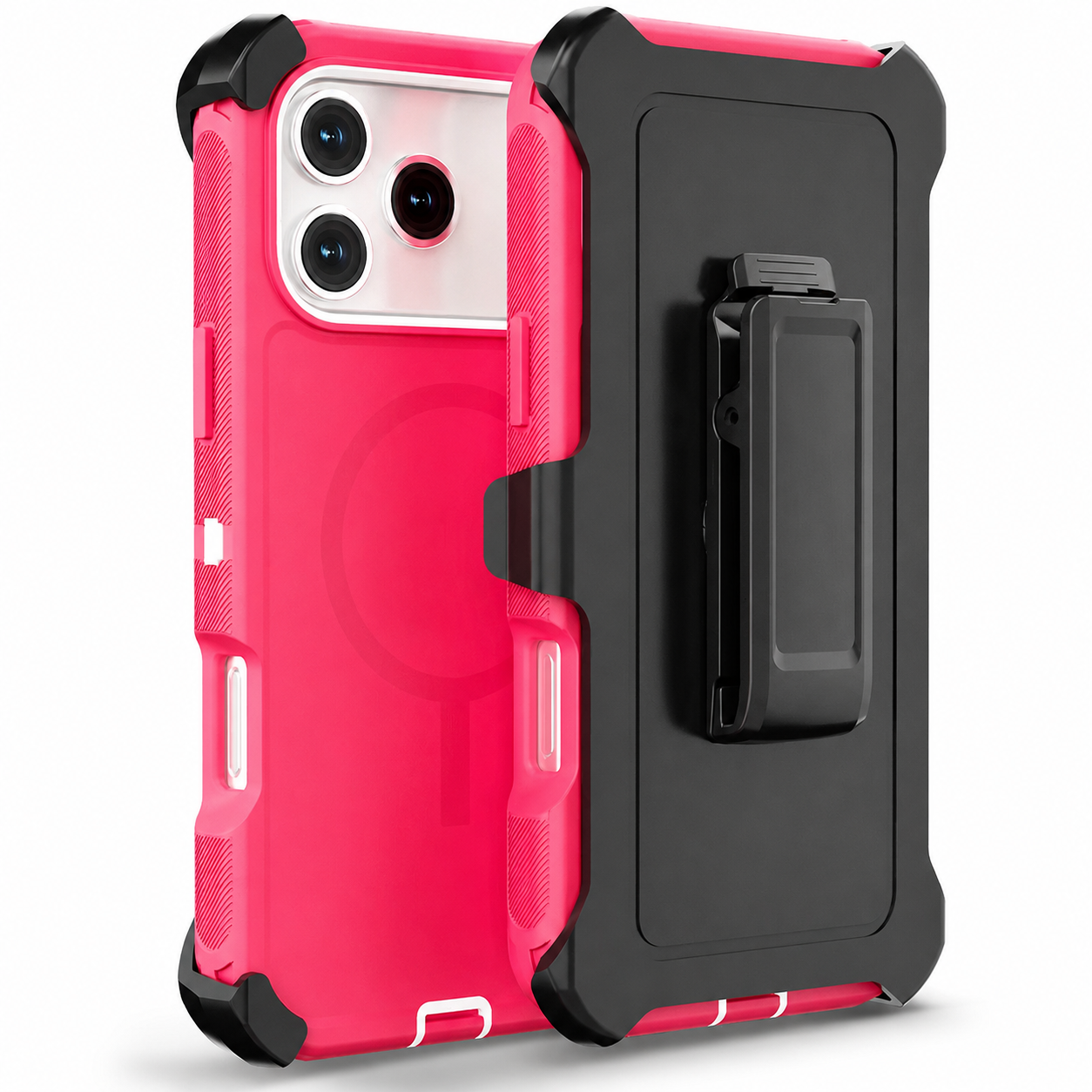 Premium iPhone Case Magnetic Defender Box Cover Shockproof Armor TPU PC Belt Clip Holder Full Port Protection Camera Protection Rugged Design