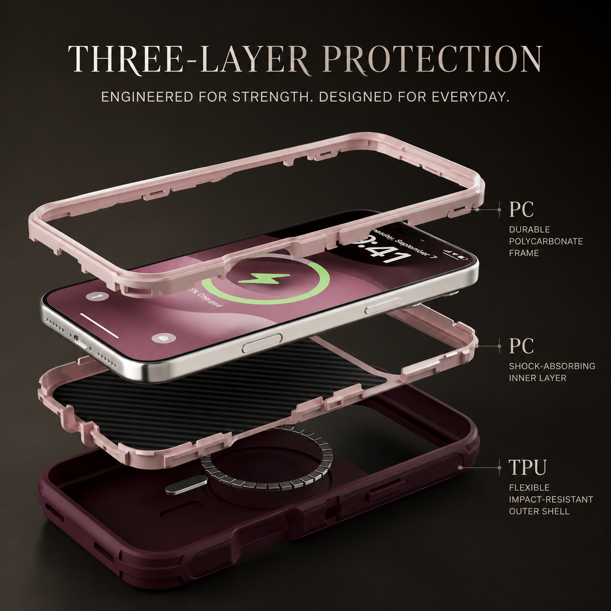 Premium iPhone Case Magnetic Defender Box Cover Shockproof Armor TPU PC Belt Clip Holder Full Port Protection Camera Protection Rugged Design