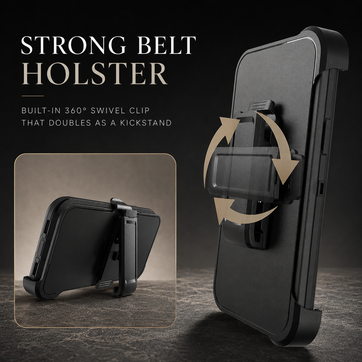 Premium iPhone Case Magnetic Defender Box Cover Shockproof Armor TPU PC Belt Clip Holder Full Port Protection Camera Protection Rugged Design