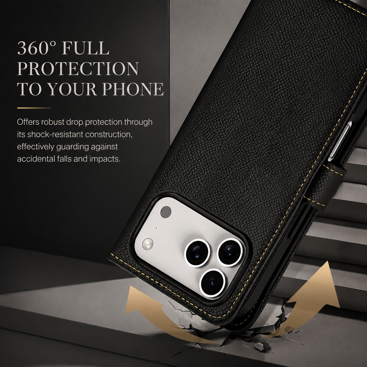 Premium iPhone Case Magnetic Detachable Wallet Cover Cow Leather Card Holder Shockproof Wireless Charging Support Anti Scratch Slim Protective Design