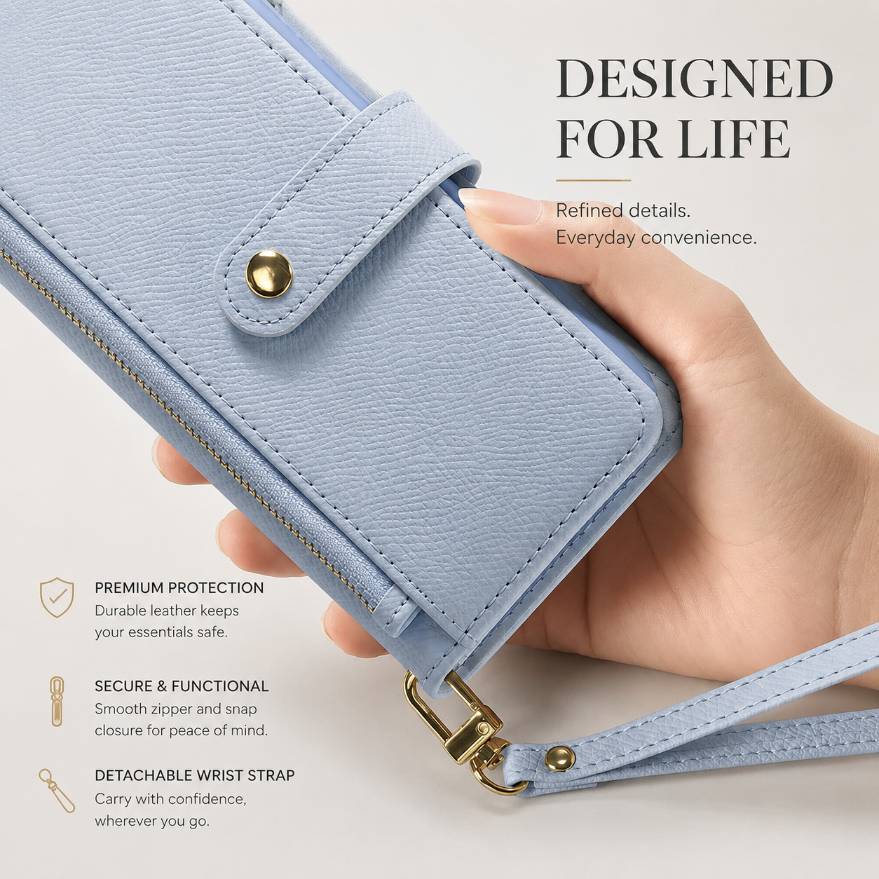 Premium iPhone Case Magnetic Detachable Wallet Cover Cow Leather Card Holder Shockproof Wireless Charging Support Anti Scratch Slim Protective Design