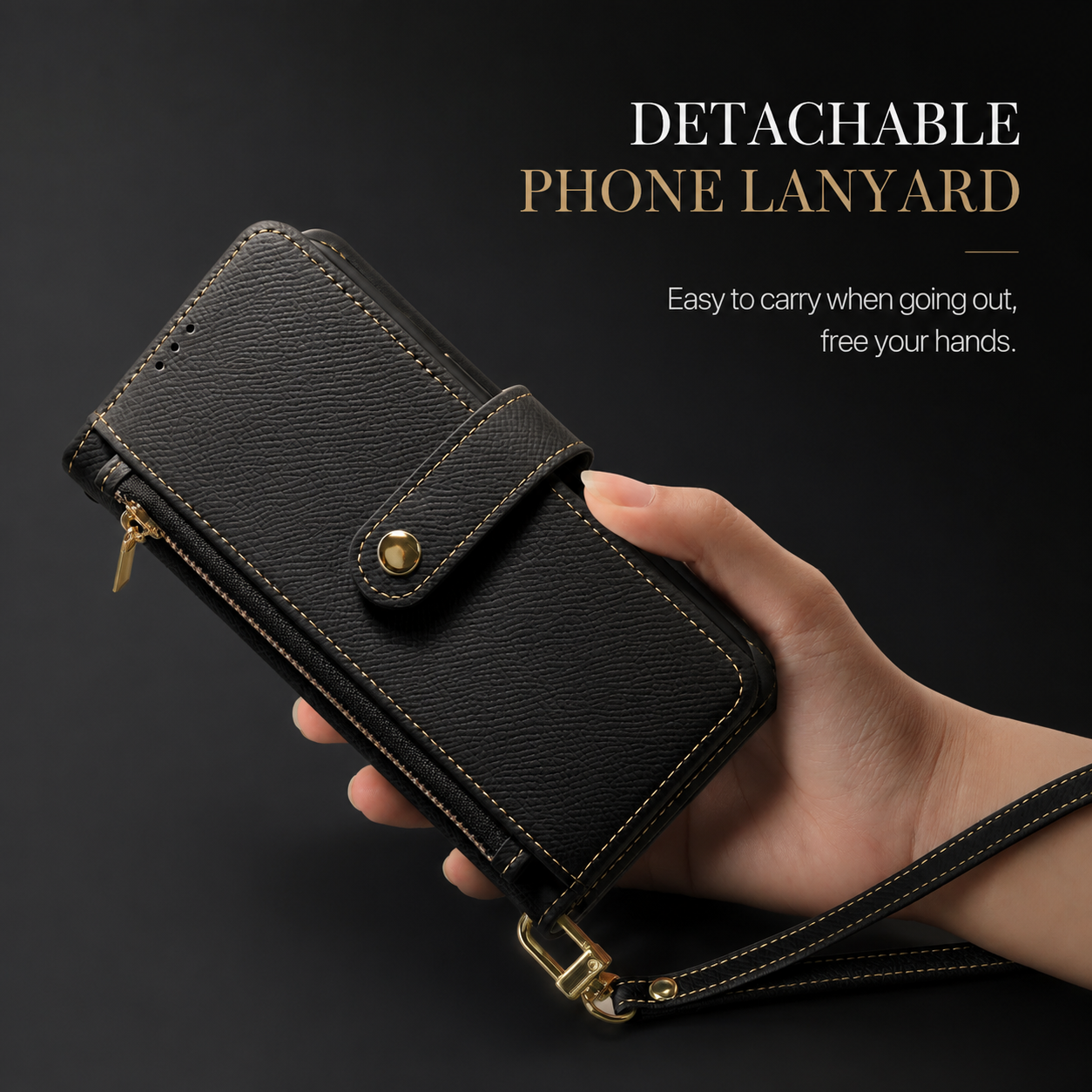 Premium iPhone Case Magnetic Detachable Wallet Cover Cow Leather Card Holder Shockproof Wireless Charging Support Anti Scratch Slim Protective Design