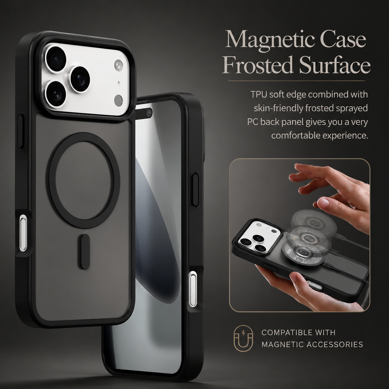 Premium iPhone Case Magnetic Detachable Wallet Cover Cow Leather Card Holder Shockproof Wireless Charging Support Anti Scratch Slim Protective Design