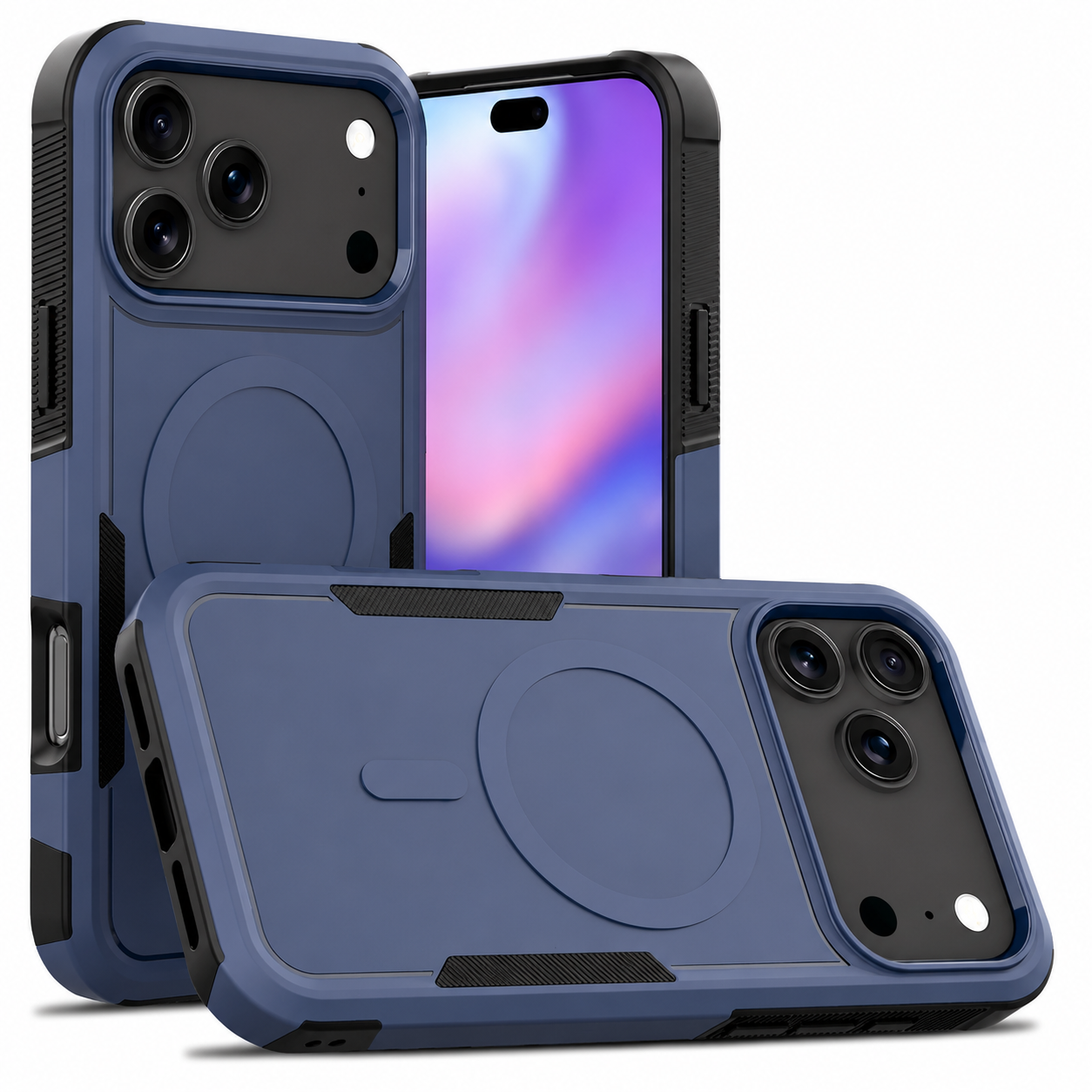 Premium iPhone Case Magnetic Heavy Armor Dual Layer PC TPU Cover Shockproof Protective Matte Anti Fingerprint Full Coverage Slim Design