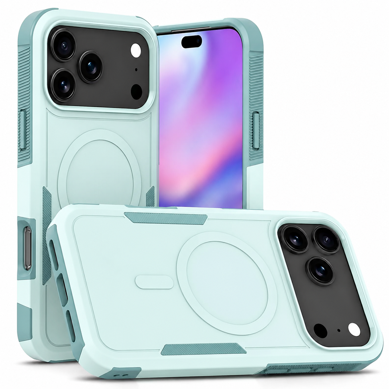 Premium iPhone Case Magnetic Heavy Armor Dual Layer PC TPU Cover Shockproof Protective Matte Anti Fingerprint Full Coverage Slim Design