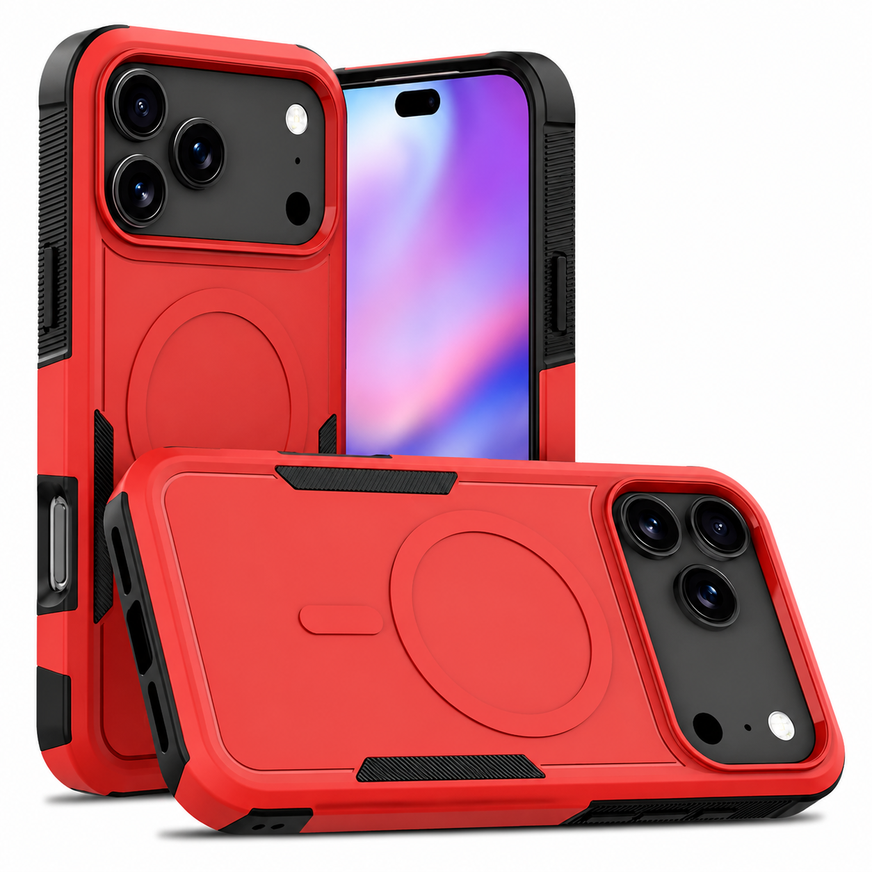 Premium iPhone Case Magnetic Heavy Armor Dual Layer PC TPU Cover Shockproof Protective Matte Anti Fingerprint Full Coverage Slim Design