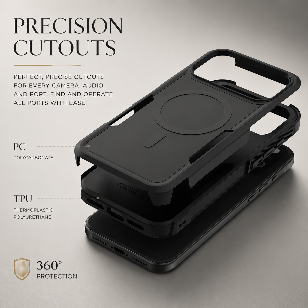 Premium iPhone Case Magnetic Heavy Armor Dual Layer PC TPU Cover Shockproof Protective Matte Anti Fingerprint Full Coverage Slim Design