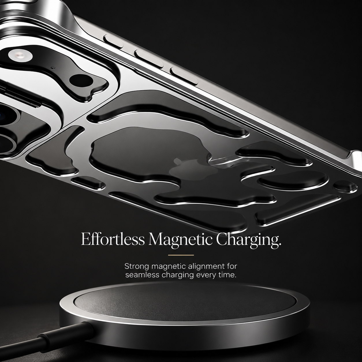 Premium iPhone Case Magnetic Hollow Metal Cover Built In Stand Breathable Heat Dissipation Slim Protective Shockproof Camera Protection Full Coverage