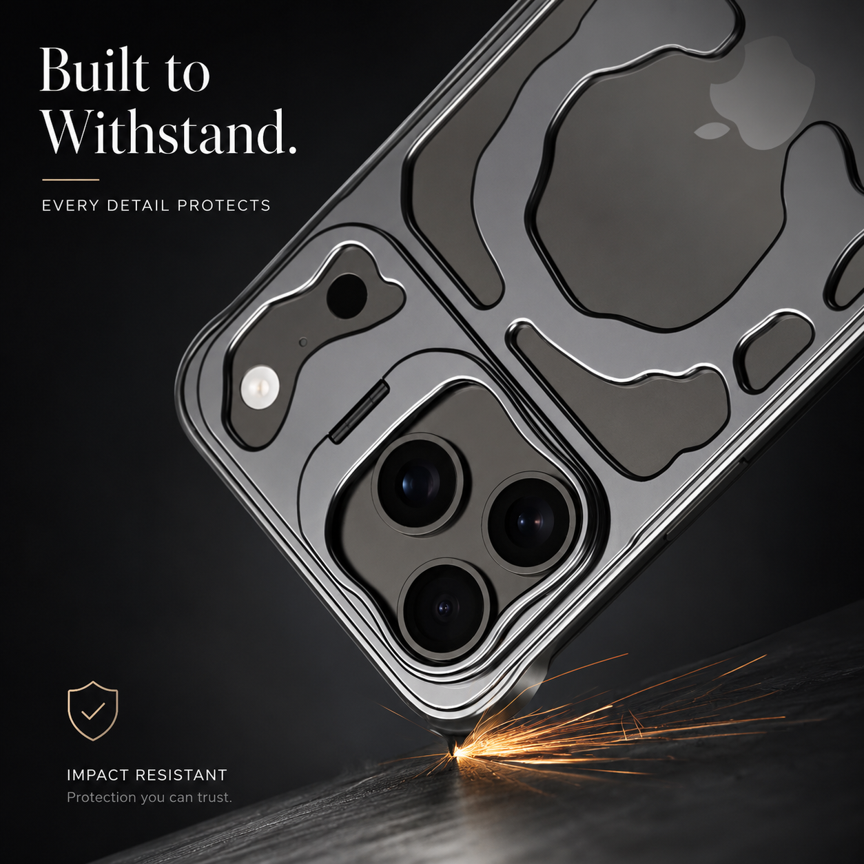 Premium iPhone Case Magnetic Hollow Metal Cover Built In Stand Breathable Heat Dissipation Slim Protective Shockproof Camera Protection Full Coverage