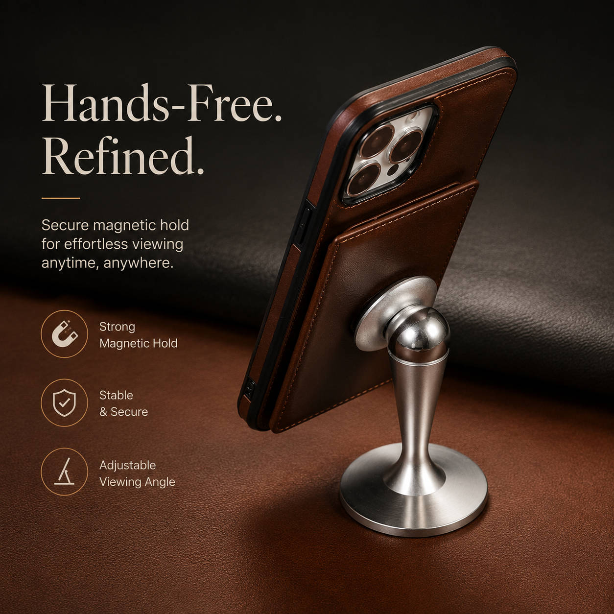 Premium iPhone Case Magnetic Leather Wallet Cover RFID Blocking Card Holder Shockproof Full Coverage Protective Cover Anti Scratch Slim Secure Design