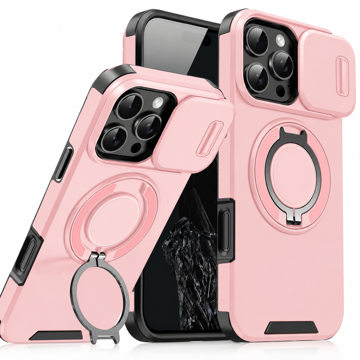 Premium iPhone Case Magnetic Rugged Armor Hard PC Cover Bracket Kickstand Shockproof Protective Anti Fingerprint Anti Scratch Full Coverage Design