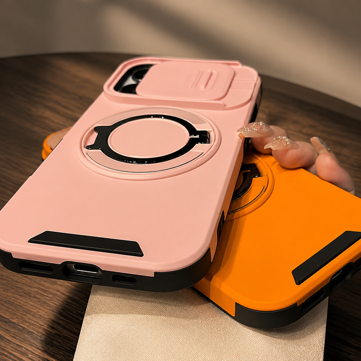 Premium iPhone Case Magnetic Rugged Armor Hard PC Cover Bracket Kickstand Shockproof Protective Anti Fingerprint Anti Scratch Full Coverage Design