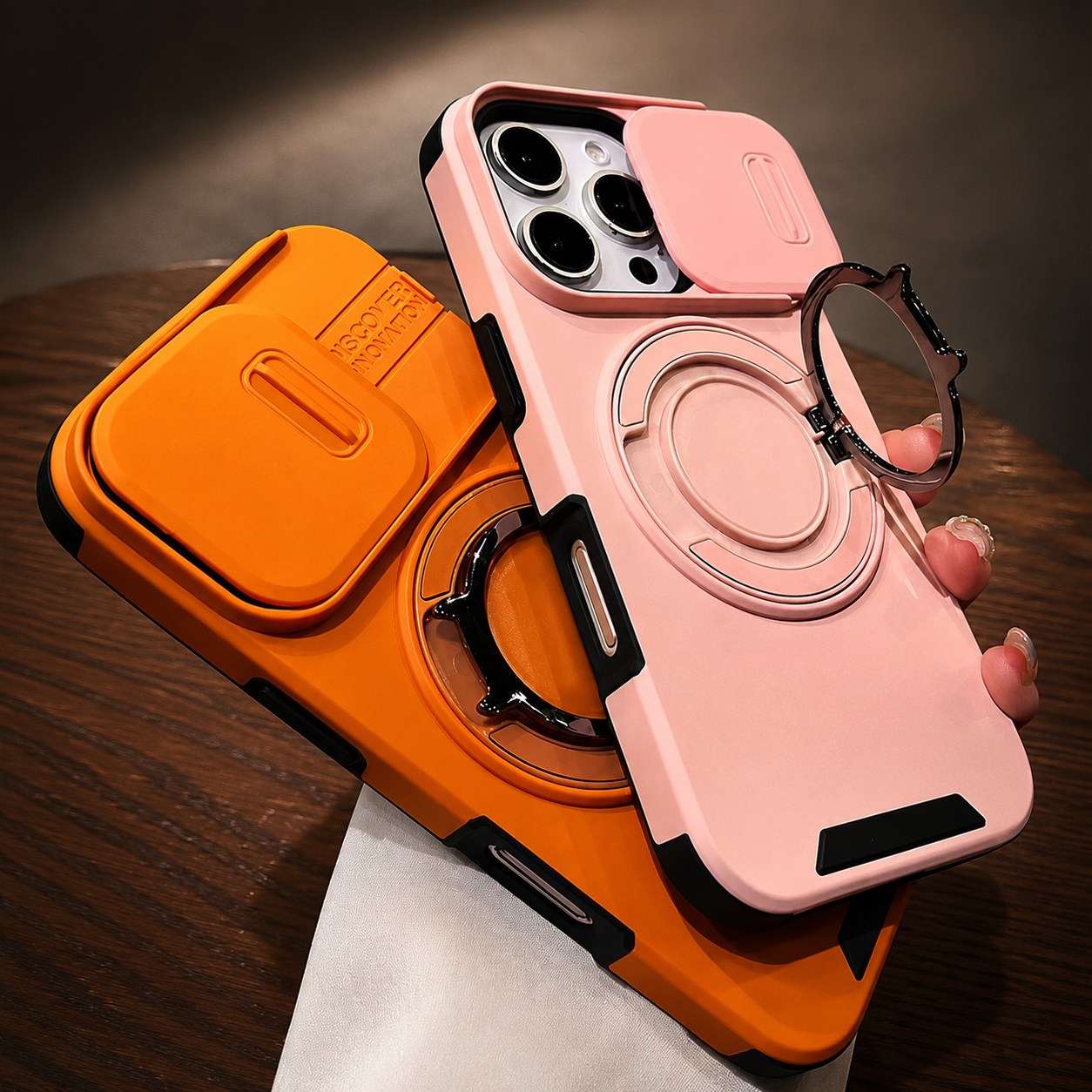 Premium iPhone Case Magnetic Rugged Armor Hard PC Cover Bracket Kickstand Shockproof Protective Anti Fingerprint Anti Scratch Full Coverage Design