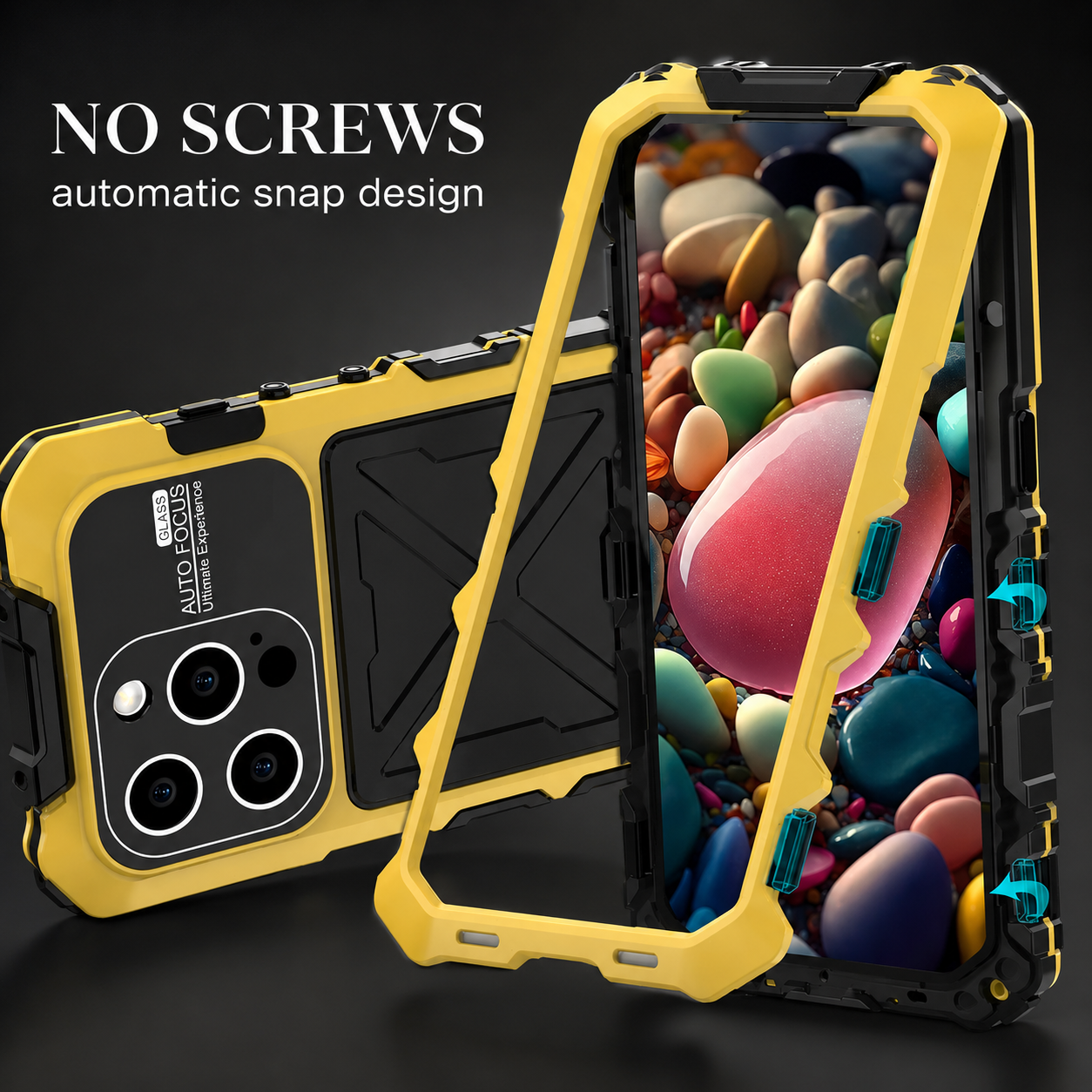 Premium iPhone Case Metal Bumper Shockproof Protective Cover Rugged Edge Protection Anti Fall Silicone Grip Slim Lightweight Open Back Design
