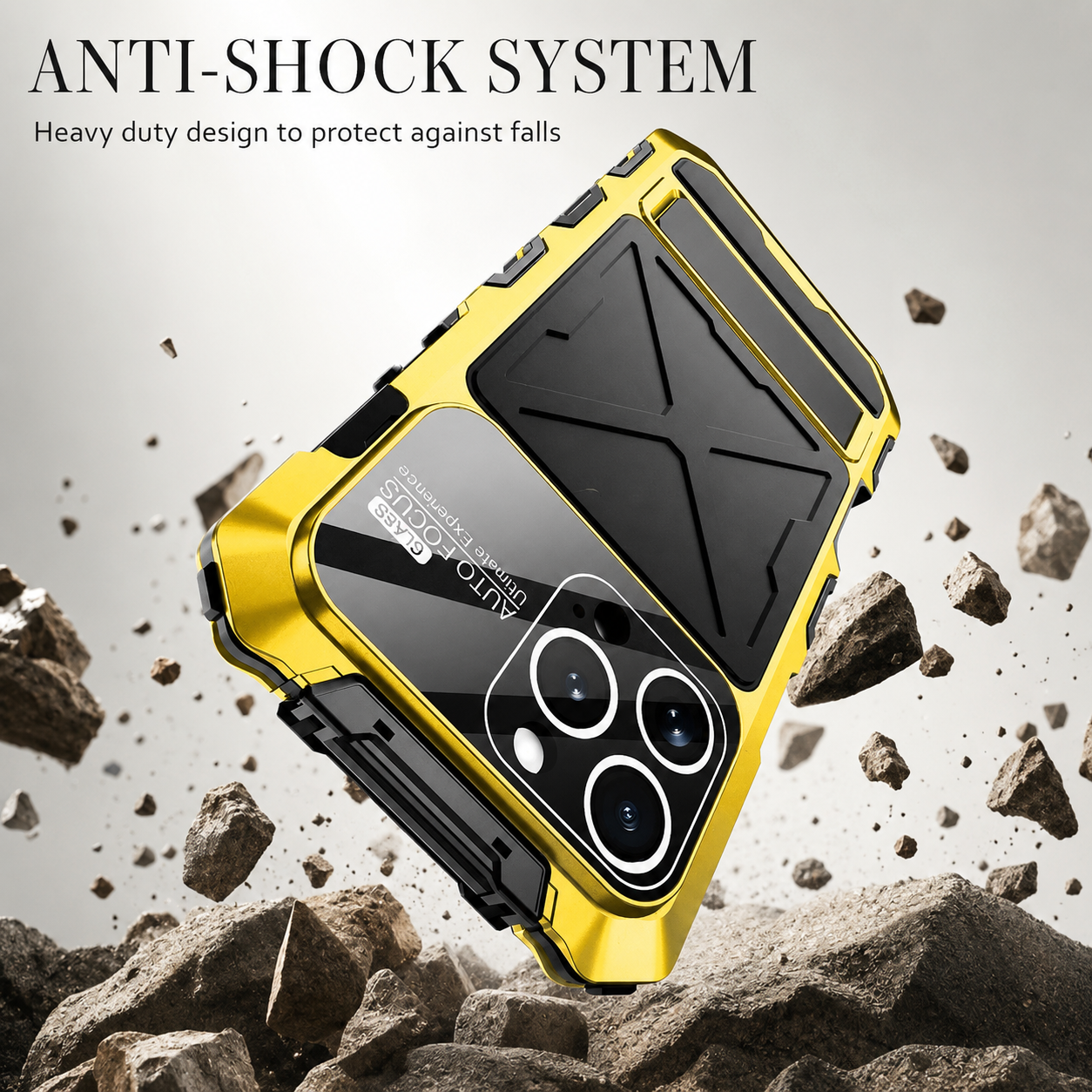 Premium iPhone Case Metal Bumper Shockproof Protective Cover Rugged Edge Protection Anti Fall Silicone Grip Slim Lightweight Open Back Design
