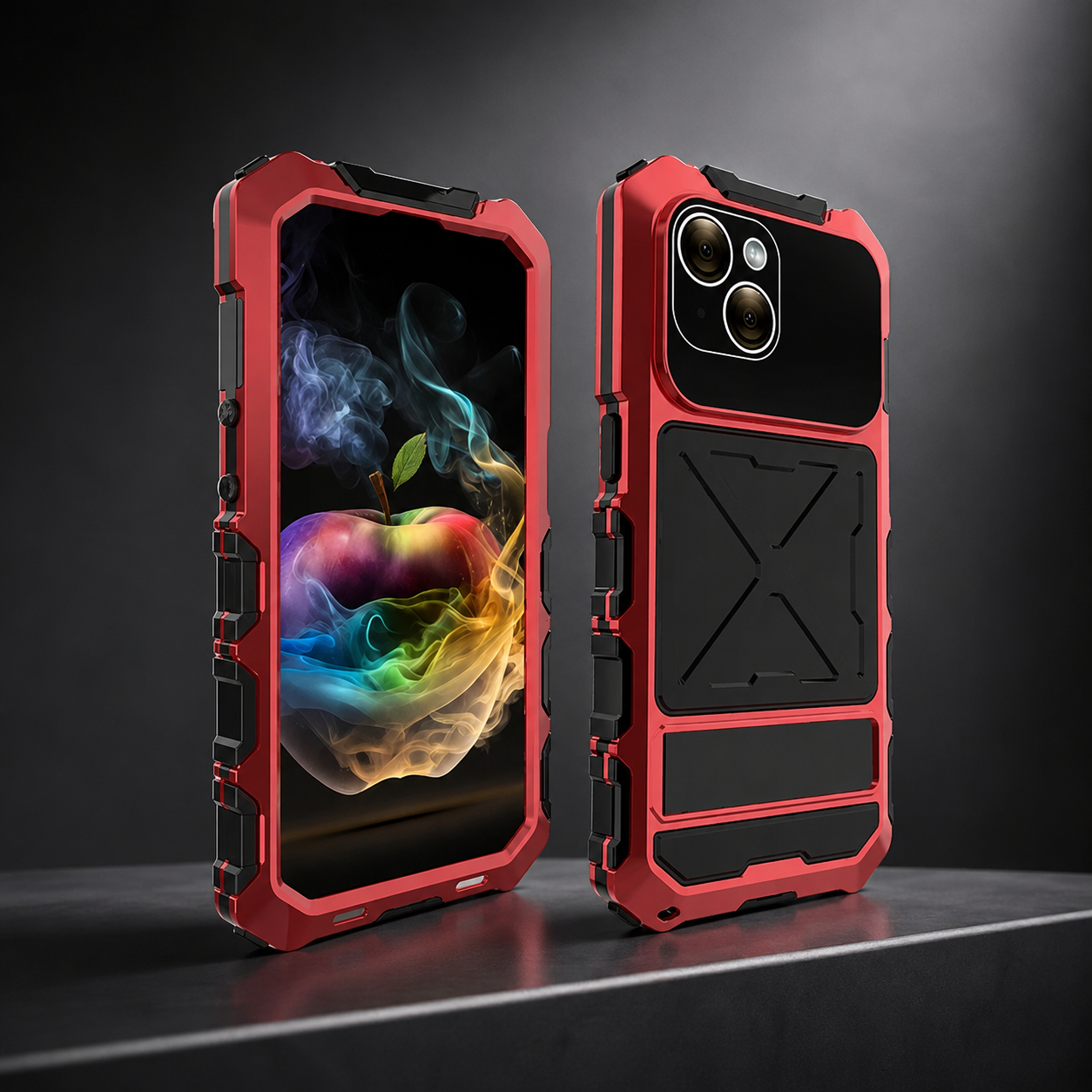 Premium iPhone Case Metal Bumper Shockproof Protective Cover Rugged Edge Protection Anti Fall Silicone Grip Slim Lightweight Open Back Design