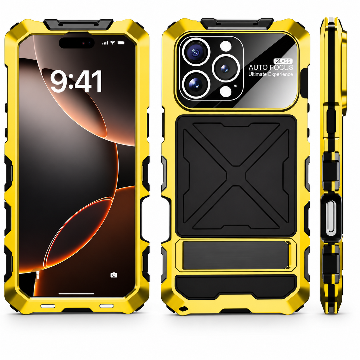 Premium iPhone Case Metal Bumper Shockproof Protective Cover Rugged Edge Protection Anti Fall Silicone Grip Slim Lightweight Open Back Design