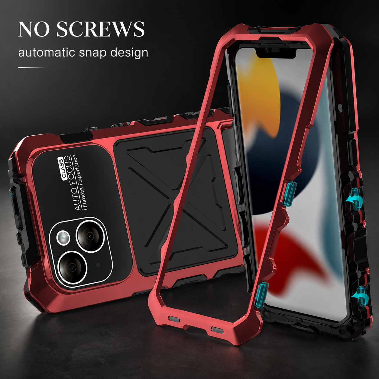 Premium iPhone Case Metal Bumper Shockproof Protective Cover Rugged Edge Protection Anti Fall Silicone Grip Slim Lightweight Open Back Design