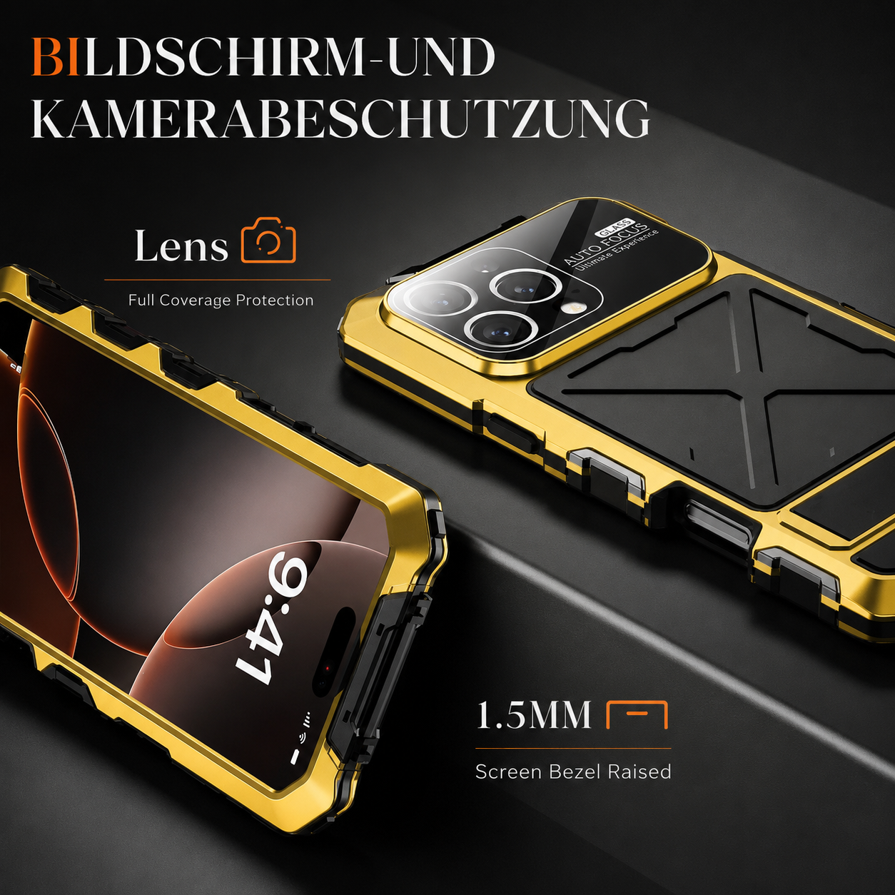 Premium iPhone Case Metal Bumper Shockproof Protective Cover Rugged Edge Protection Anti Fall Silicone Grip Slim Lightweight Open Back Design