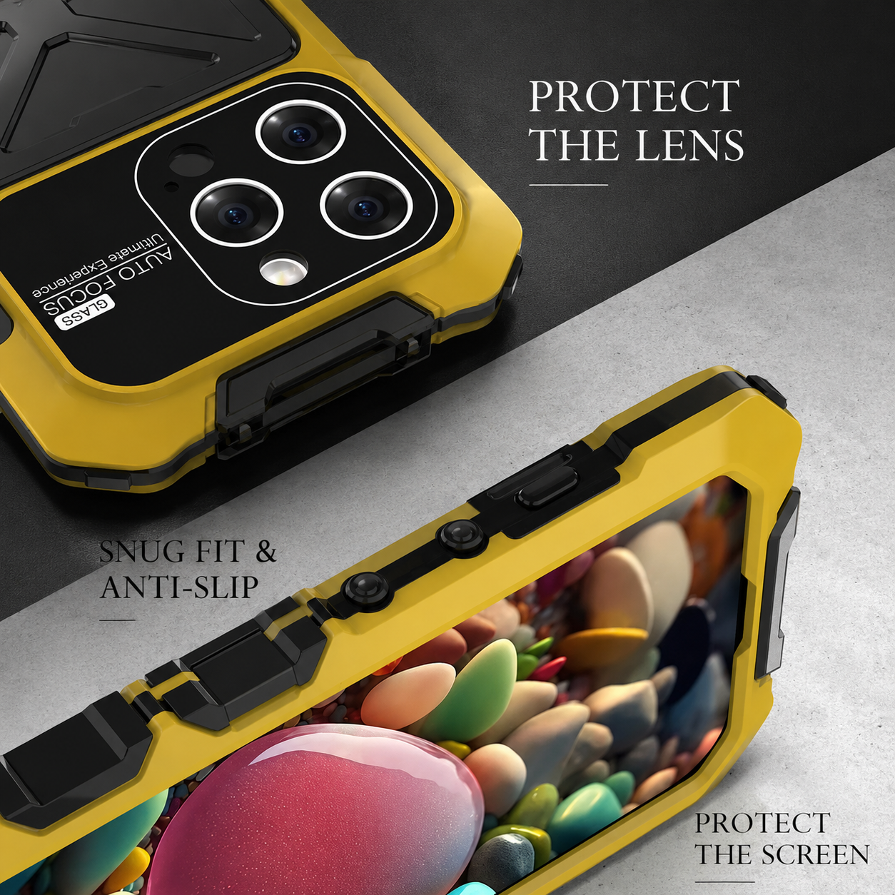Premium iPhone Case Metal Bumper Shockproof Protective Cover Rugged Edge Protection Anti Fall Silicone Grip Slim Lightweight Open Back Design