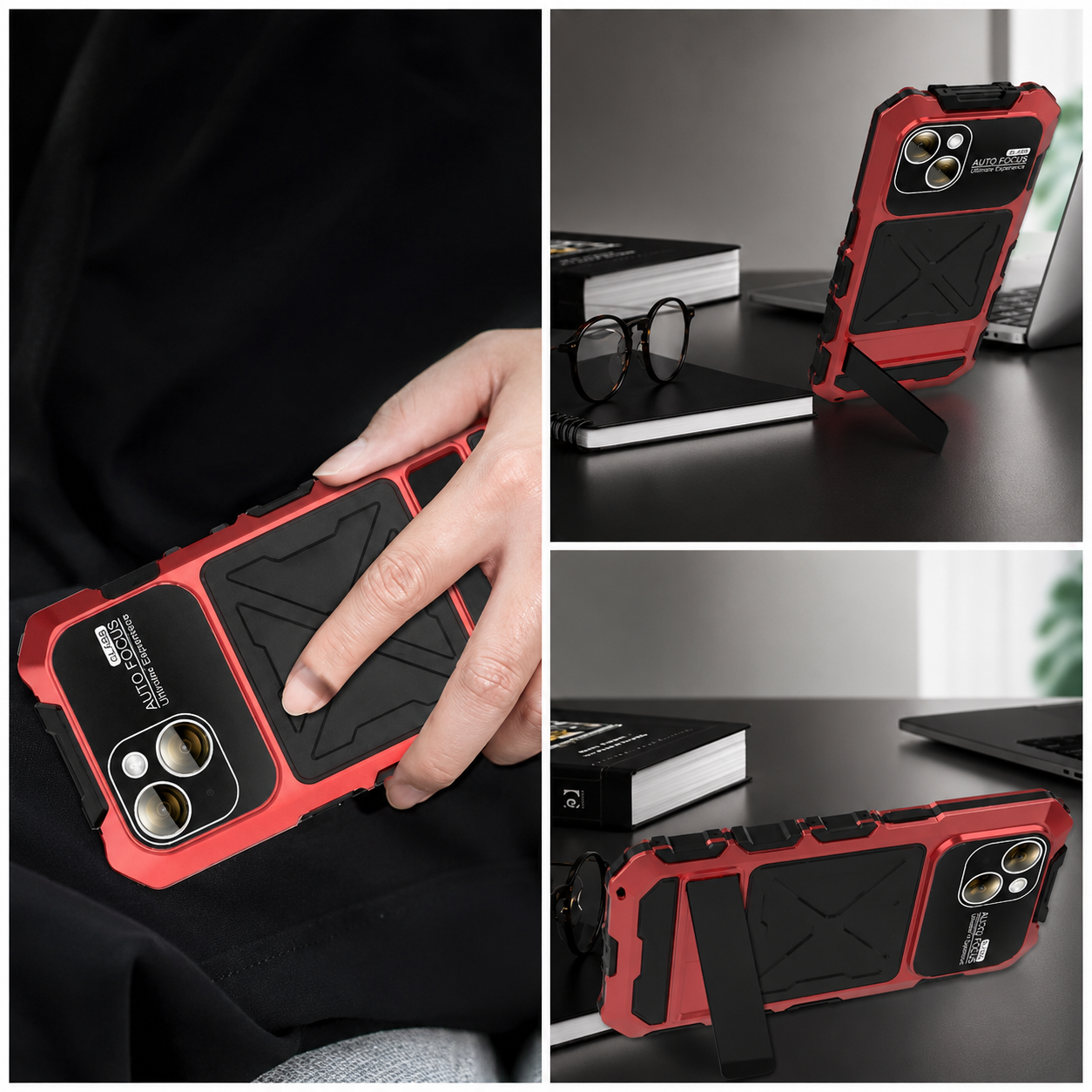 Premium iPhone Case Metal Bumper Shockproof Protective Cover Rugged Edge Protection Anti Fall Silicone Grip Slim Lightweight Open Back Design