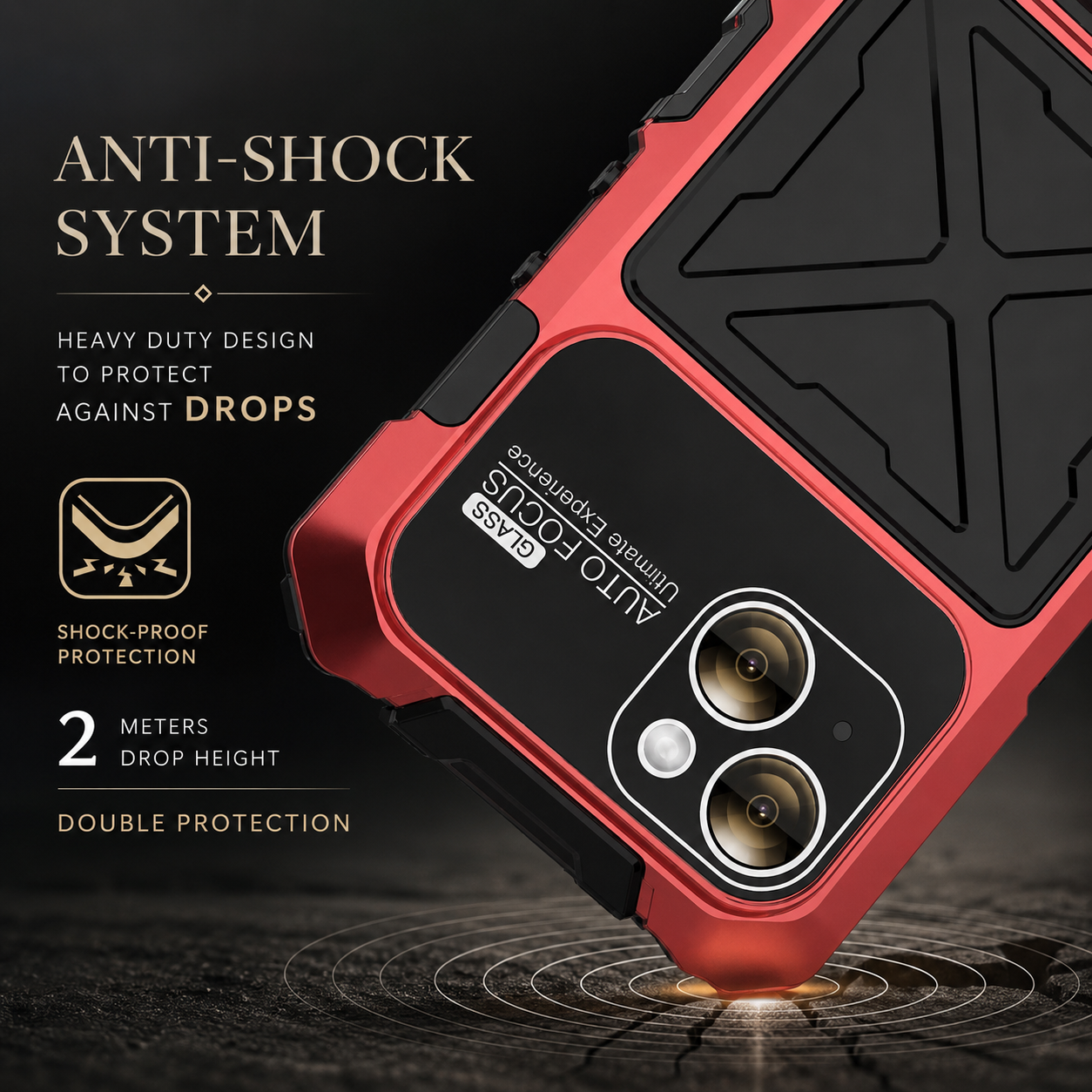 Premium iPhone Case Metal Bumper Shockproof Protective Cover Rugged Edge Protection Anti Fall Silicone Grip Slim Lightweight Open Back Design