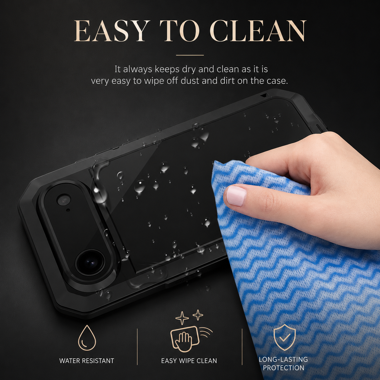 Premium iPhone Case Metal Shockproof Protective Cover Built In Glass Screen Protector Dual Layer PC TPU Rugged Heavy Duty Anti Slip Full Coverage