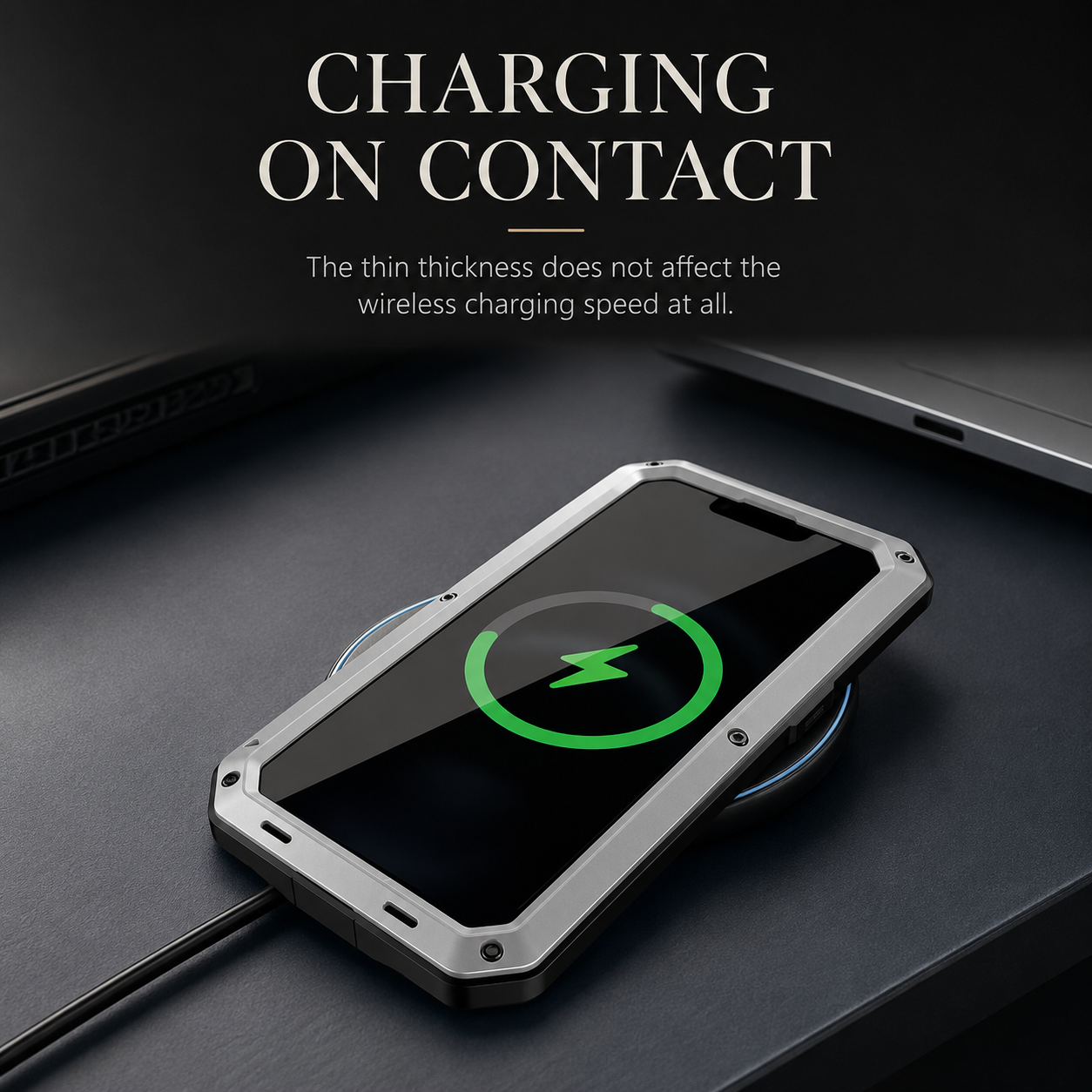 Premium iPhone Case Metal Shockproof Protective Cover Built In Glass Screen Protector Dual Layer PC TPU Rugged Heavy Duty Anti Slip Full Coverage