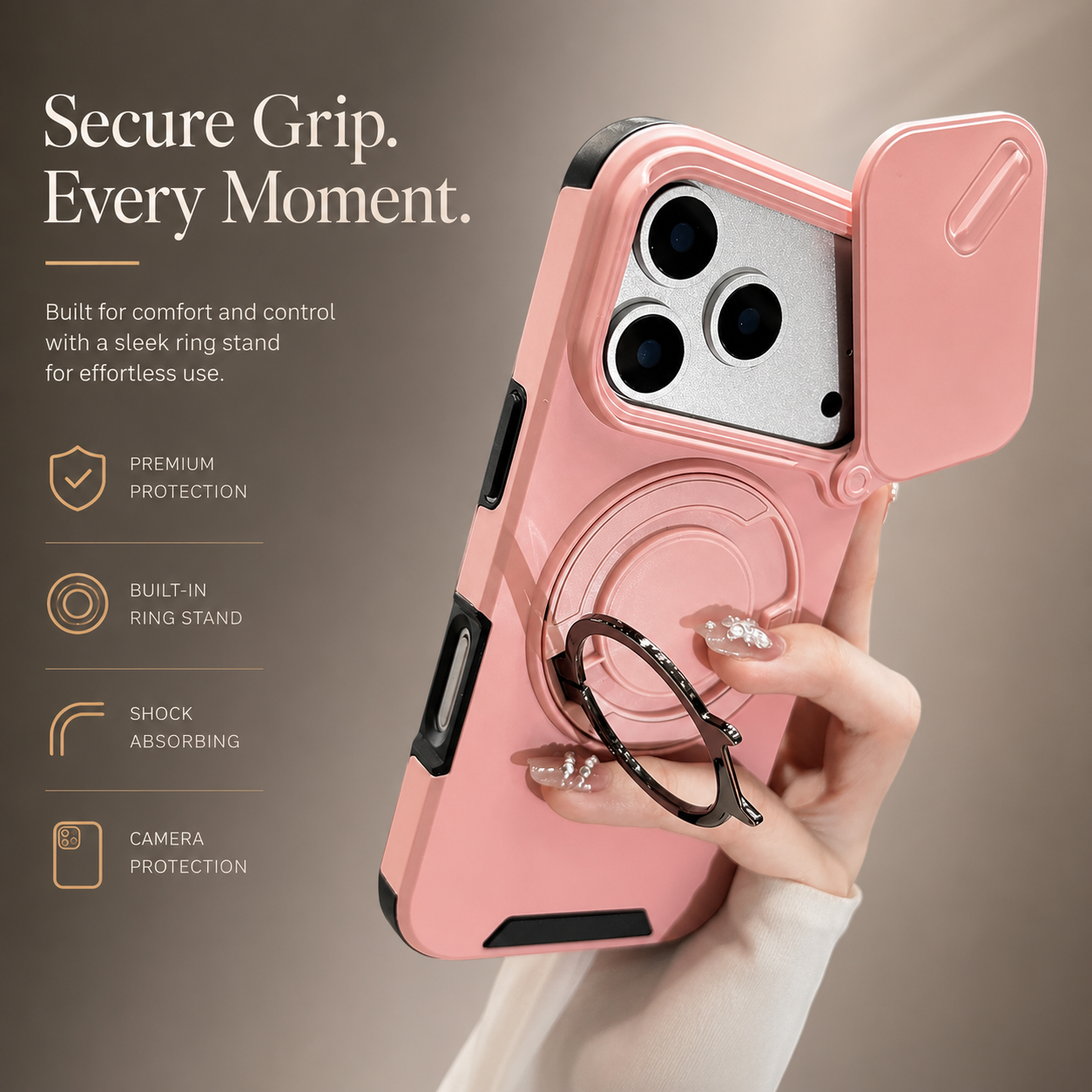 Premium iPhone Case Military Armor Magnetic Ring Cover 360 Rotating Stand Dual Layer Shockproof Camera Lens Protection Rugged Full Coverage