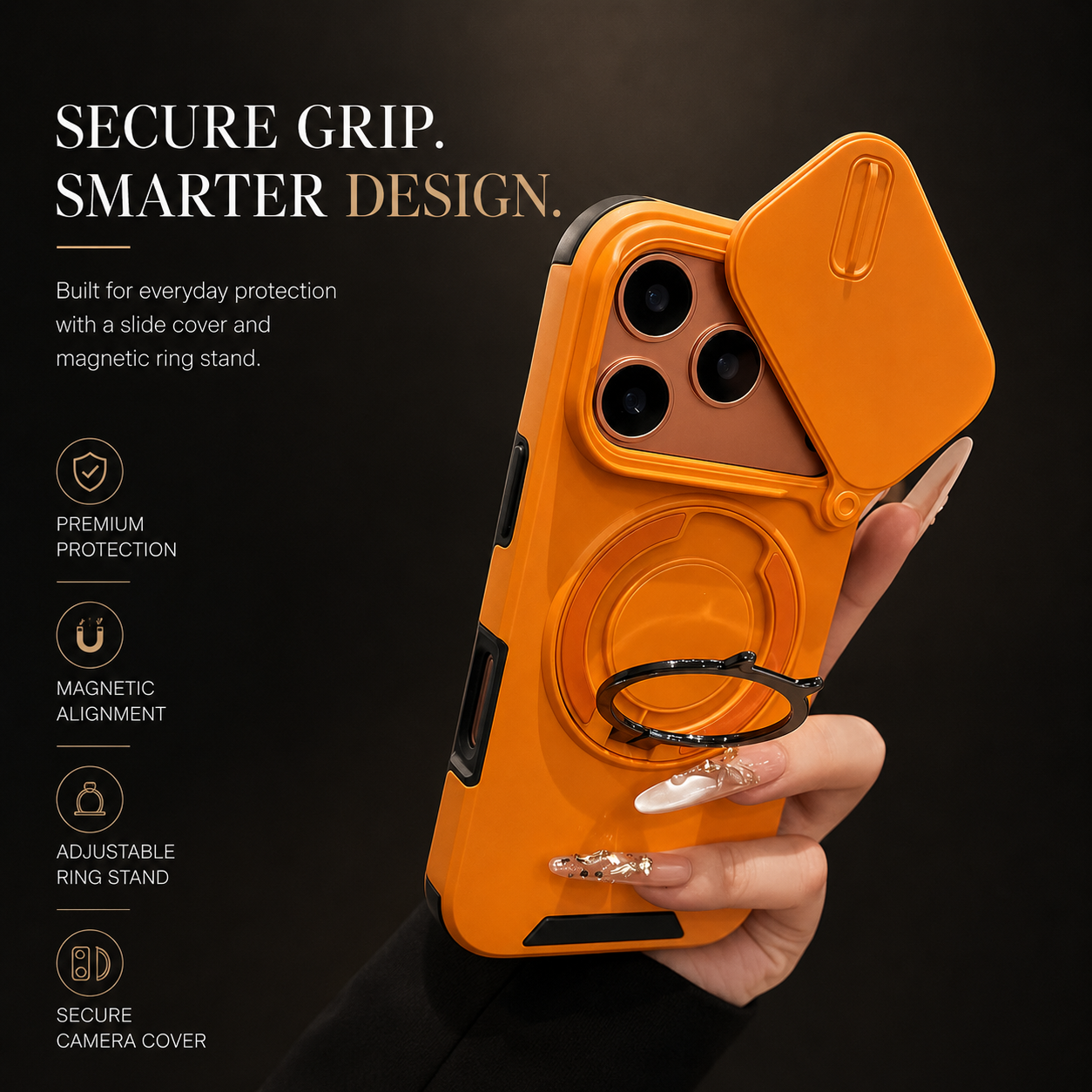 Premium iPhone Case Military Armor Magnetic Ring Cover 360 Rotating Stand Dual Layer Shockproof Camera Lens Protection Rugged Full Coverage