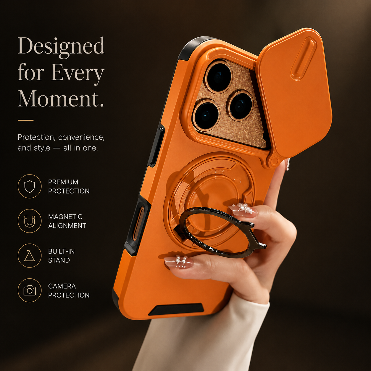 Premium iPhone Case Military Armor Magnetic Ring Cover 360 Rotating Stand Dual Layer Shockproof Camera Lens Protection Rugged Full Coverage