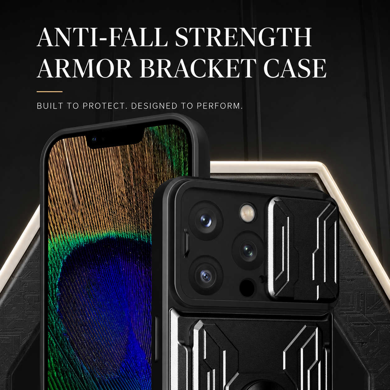 Premium iPhone Case Rugged Armor Cover Shockproof Dual Layer Card Holder 360 Ring Stand Magnetic Mount Full Edge Protection Protective Cover